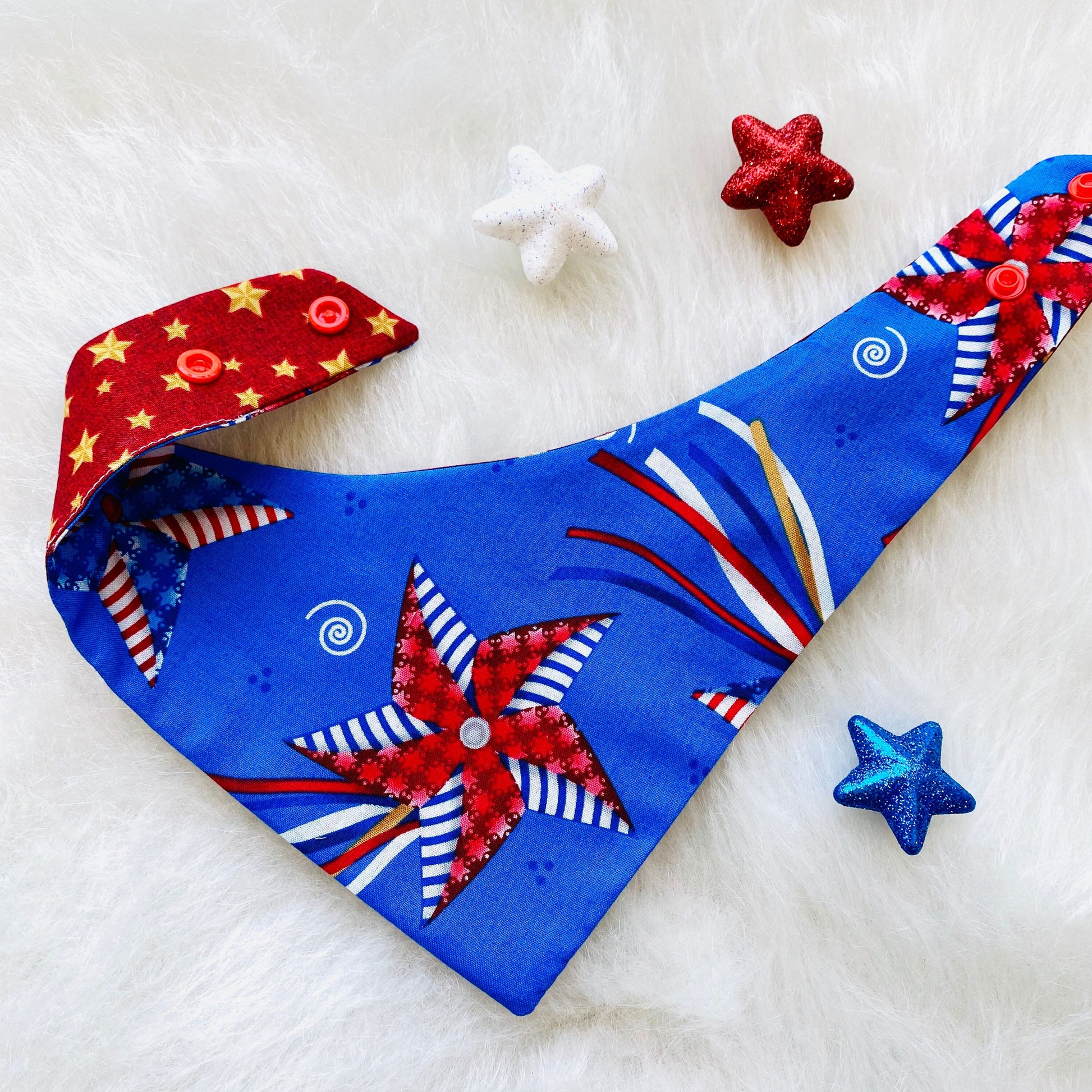 Patriotic Wind Spinner Dog Bandana
