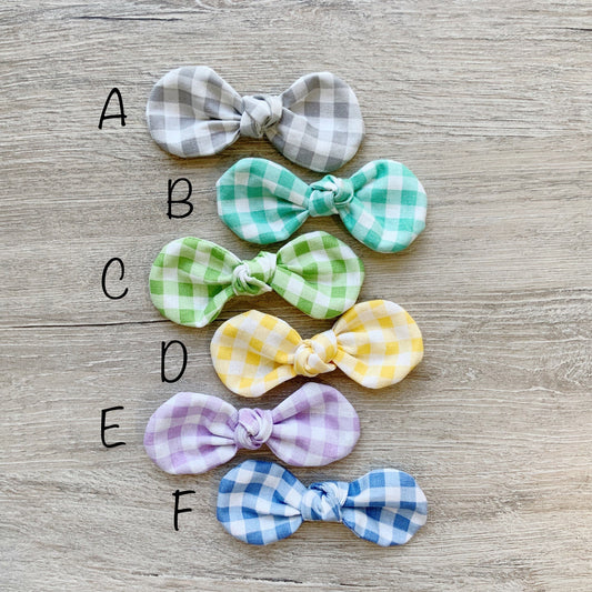 Gingham Dog Bow, Hair Clip for Dogs, Handmade Cotton Pet Bow