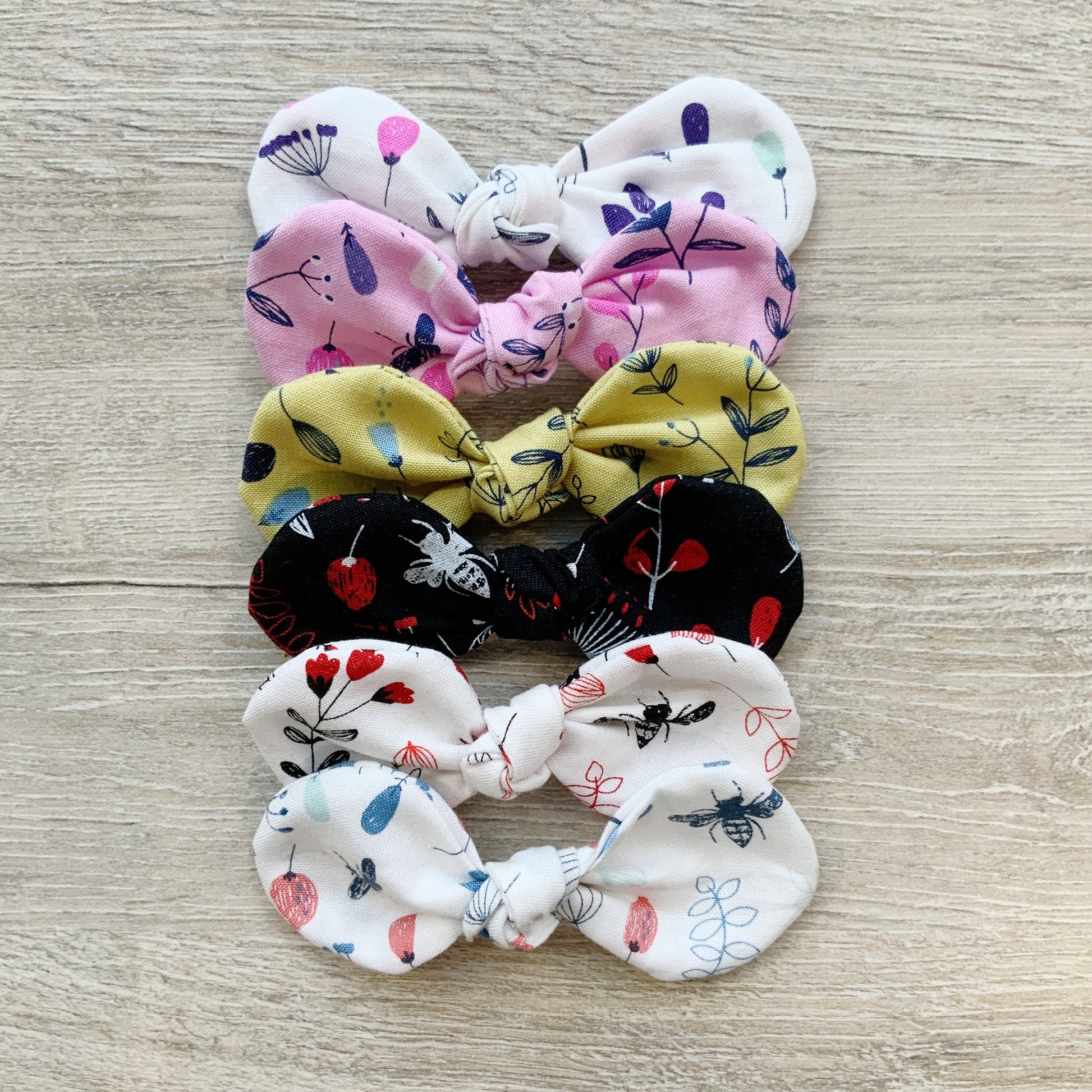 Floral Cotton Dog Bow, Handmade Hair Clip (3.75 inch)