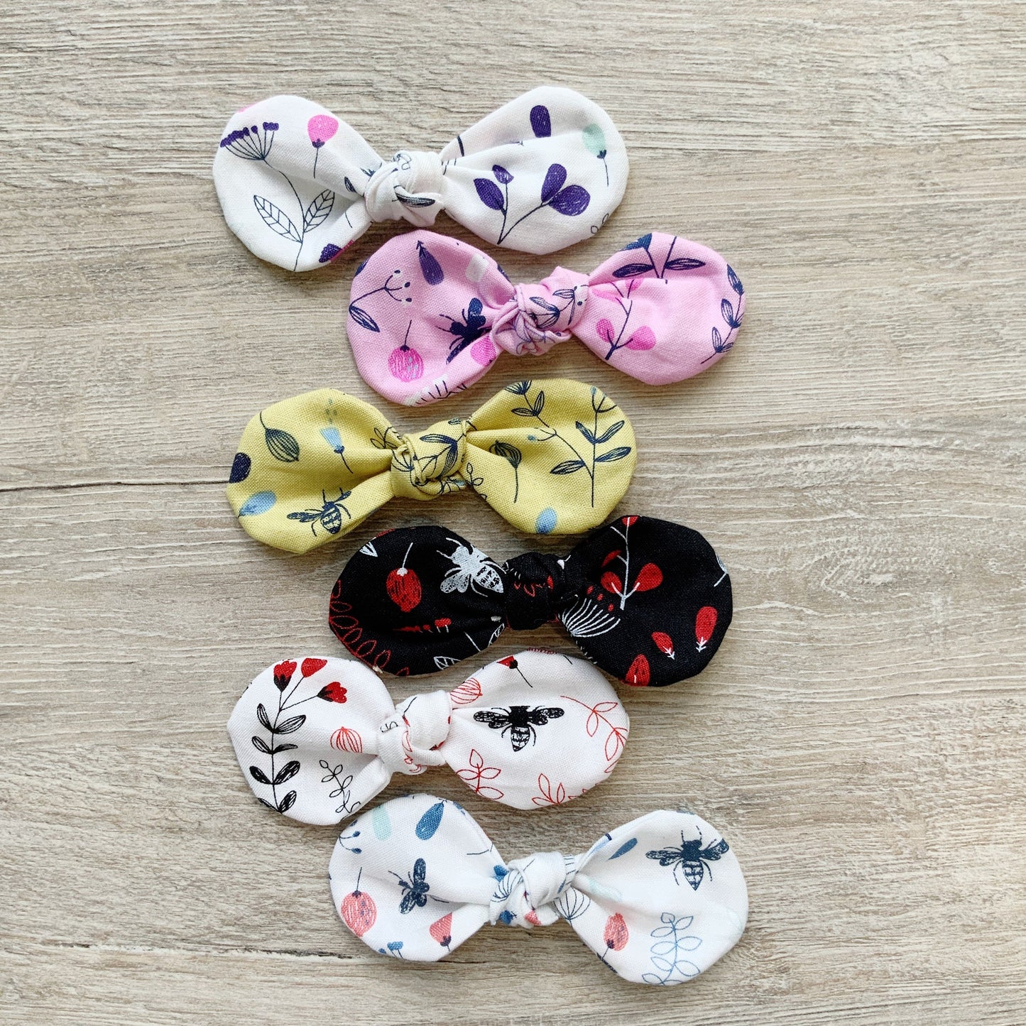 Floral Cotton Dog Bow, Handmade Hair Clip (3.75 inch)