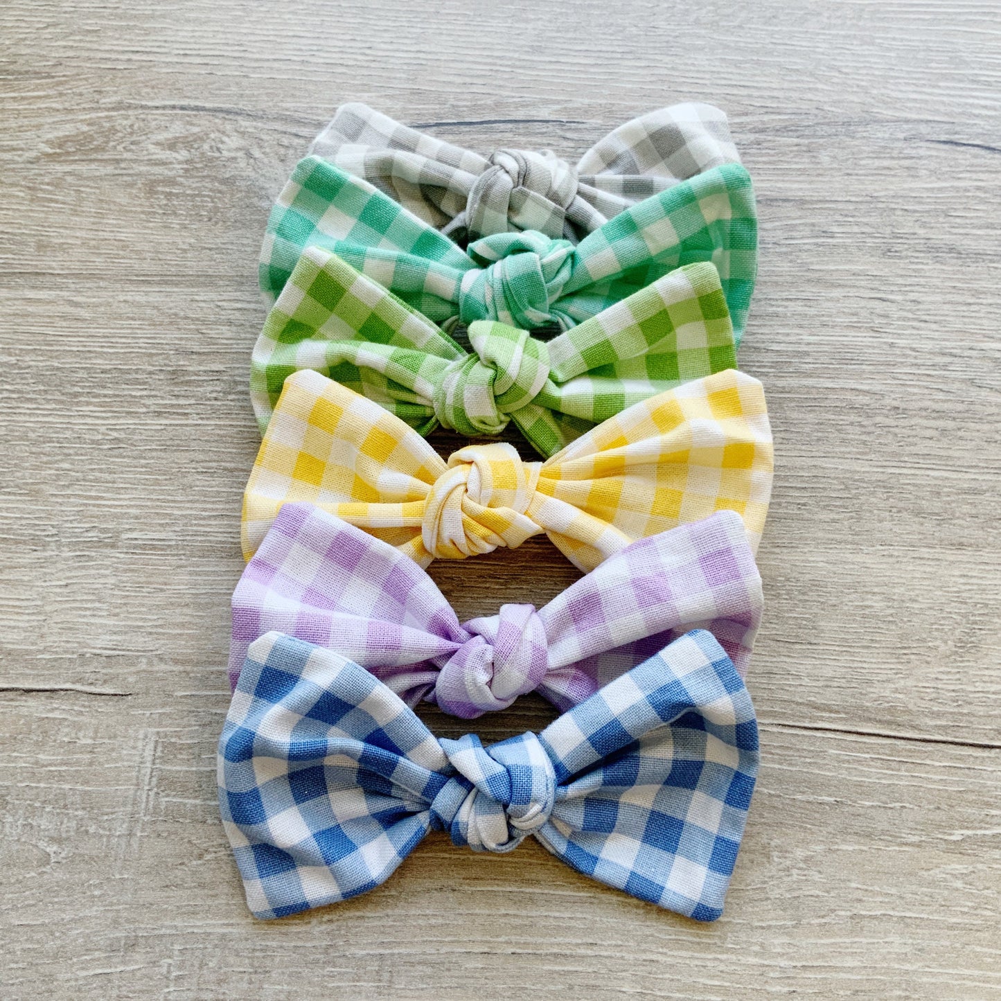 Gingham Dog Bow, Handmade Cotton Hair Clip