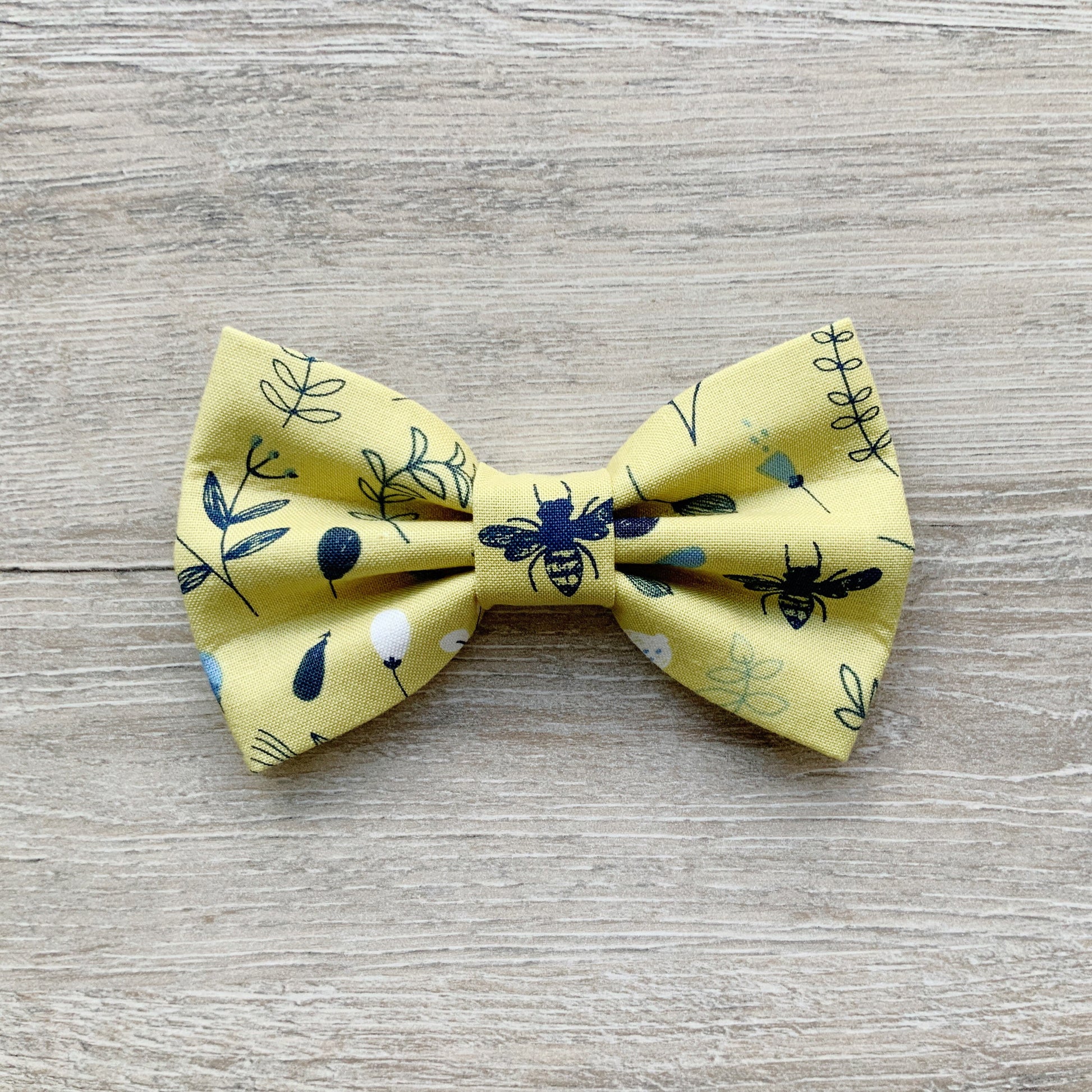 Mustard Floral Dog Bow Tie, Pet Collar Accessory