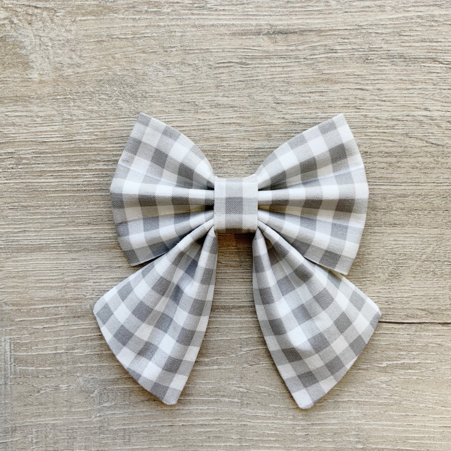 Gray Gingham Dog Bow Tie, Handmade Pet Collar Accessory