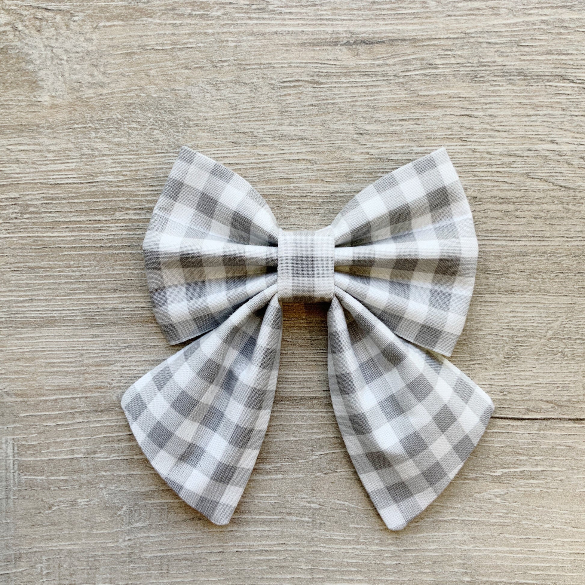 Gray Gingham Dog Bow Tie, Handmade Pet Collar Accessory