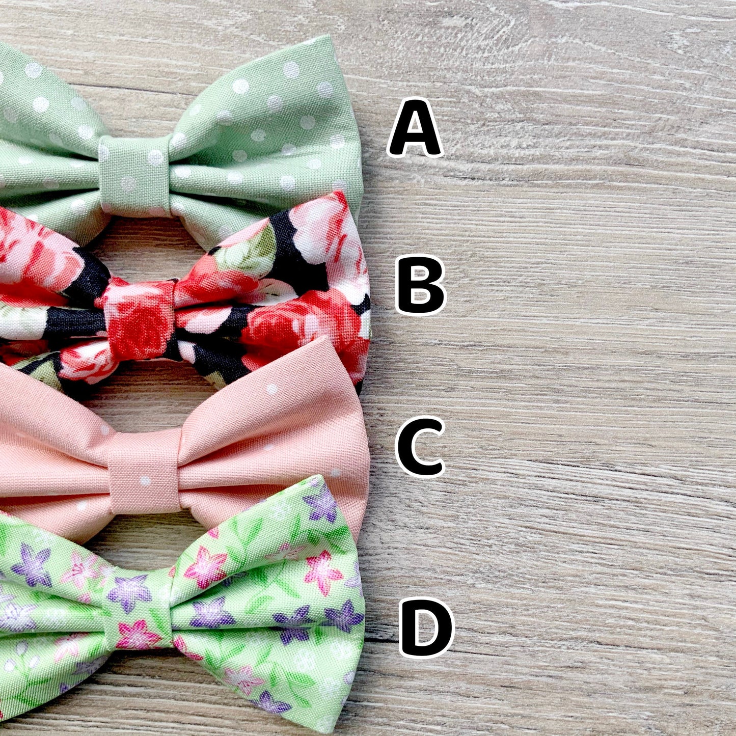 Mint polka dot & Red Floral, Pink polka dot and Green Floral dog bowties, colorful bows, Dog bowties, Dog Collar Bow Tie, Dog Accessories,