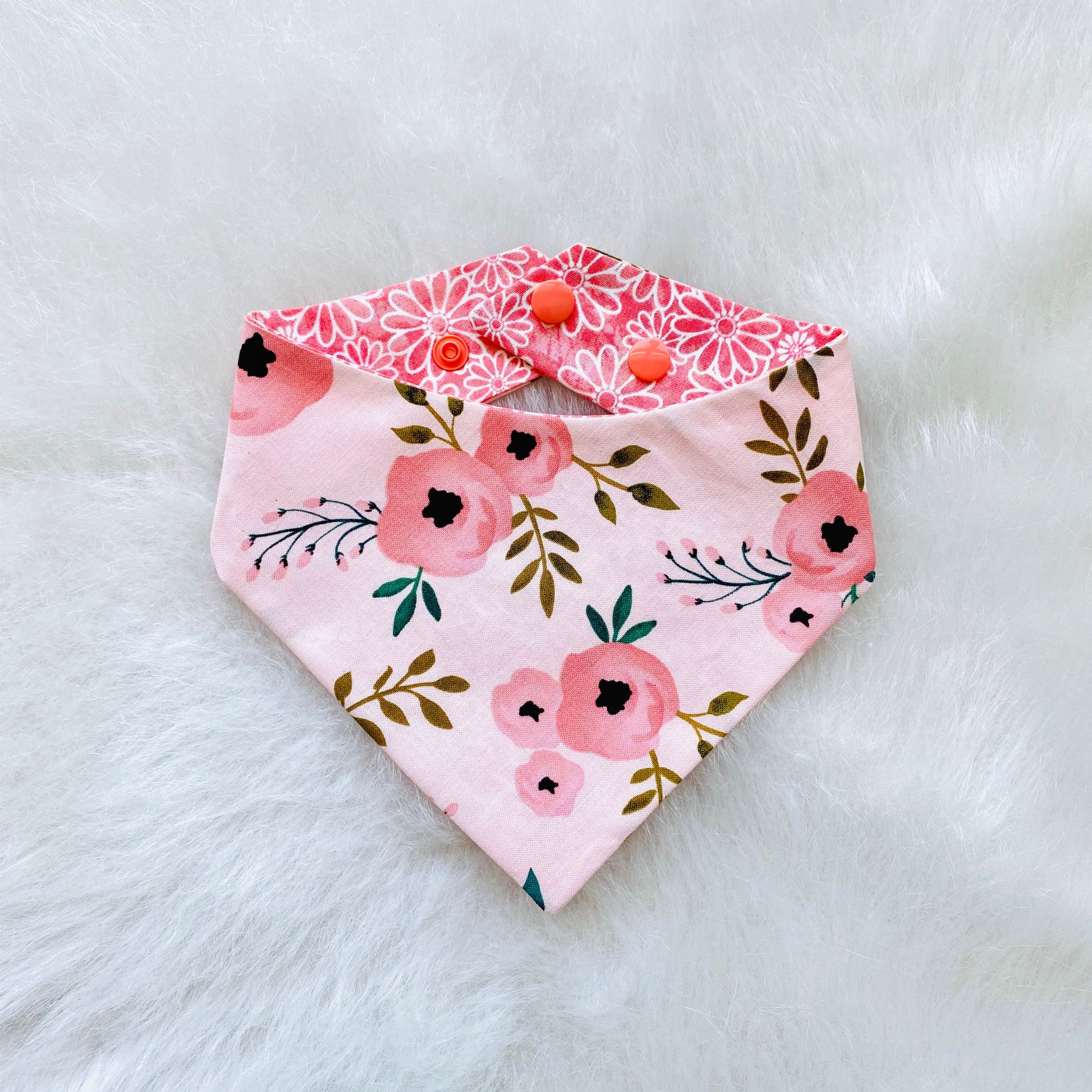 Pink Flower Dog Bandana