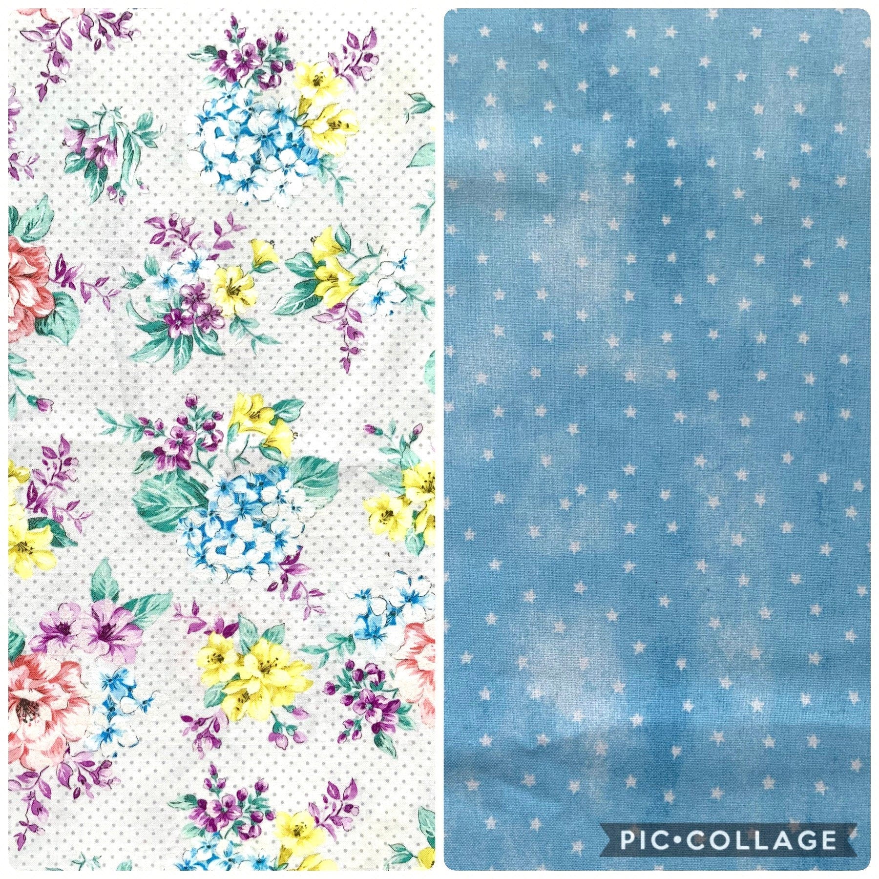 Floral White and Stars in the Sky dog bandana, Puppy bandana, Summer Dog Bandana, easy snap-on dog bandana, pet accessory, bandana for dogs