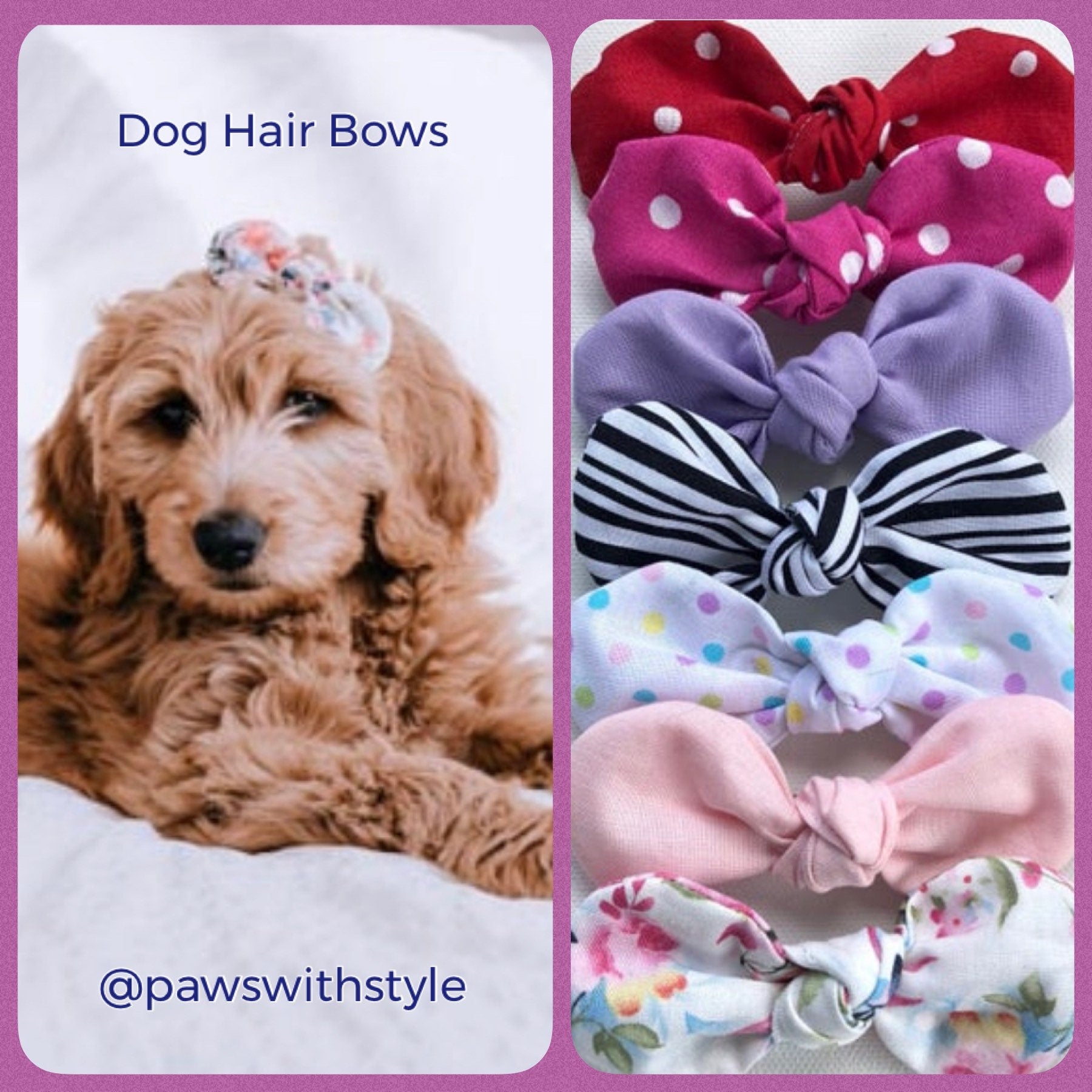 Dog hair bow clip