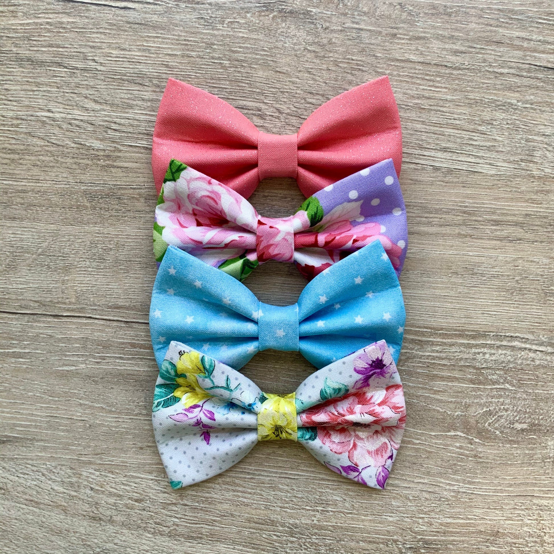 Handmade Dog Bow Tie, Floral or Shimmer, Pet Collar Accessory