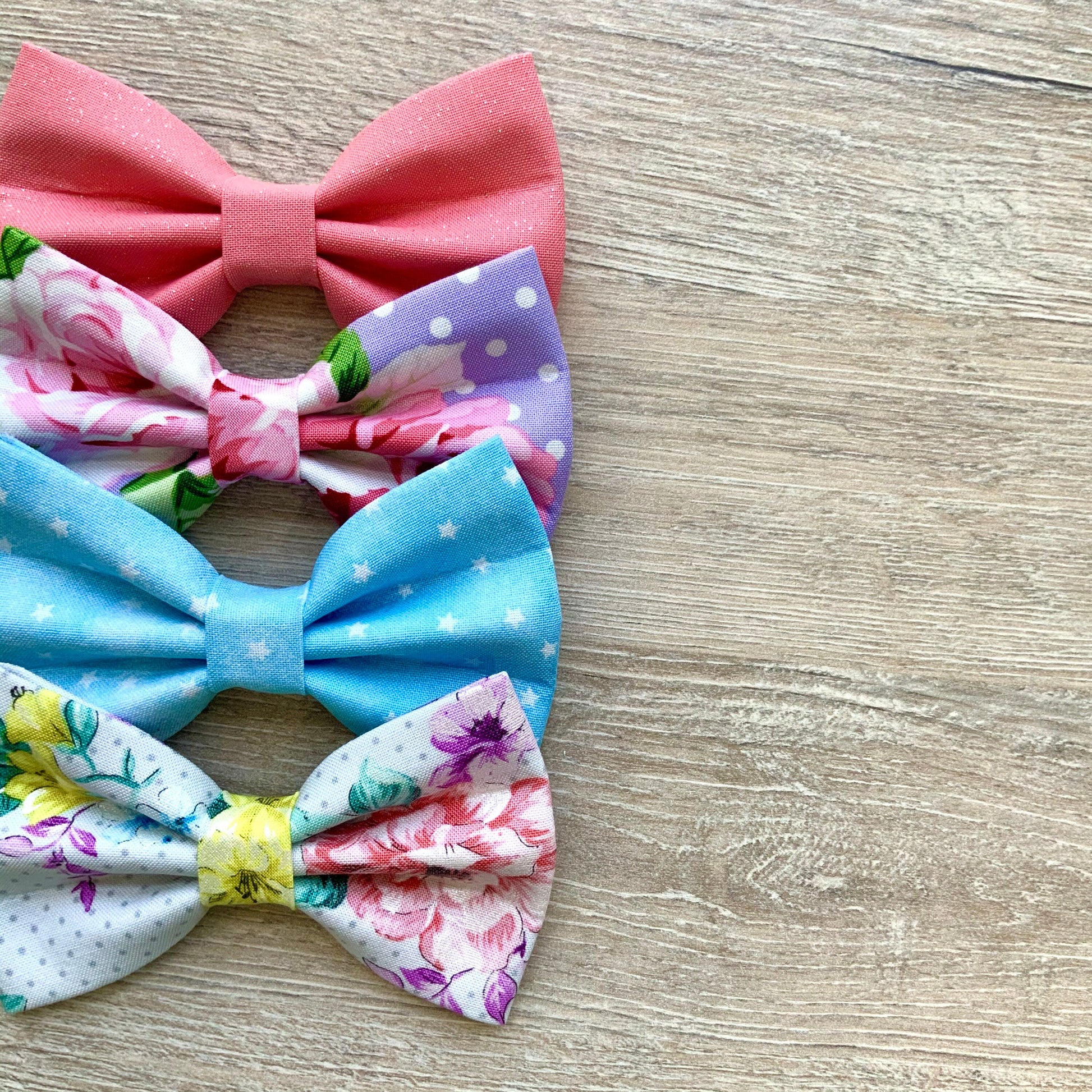Handmade Dog Bow Tie, Floral or Shimmer, Pet Collar Accessory