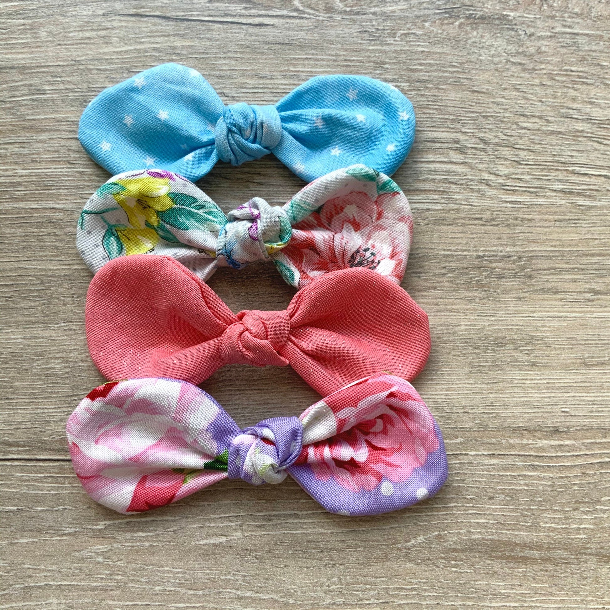 Summer Floral Dog Hair Bow, Cotton Puppy Bow Clip