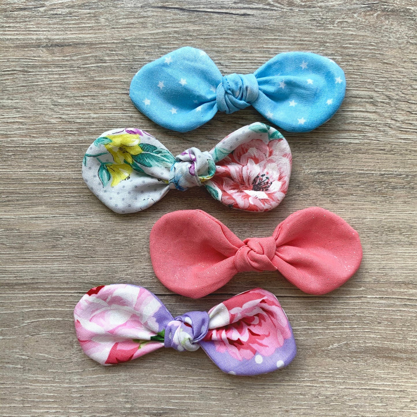 Summer Floral Dog Hair Bow, Cotton Puppy Bow Clip