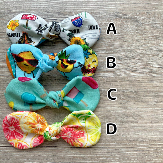 Summer Dog hair bow, Matching bandana & hair bow, girl dog bow, alligator clip, french barrette clip,