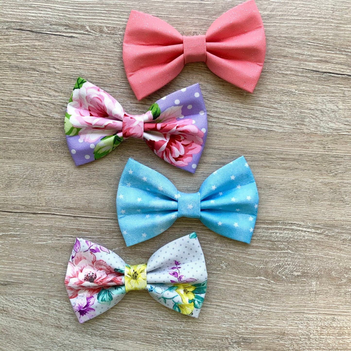 Handmade Dog Bow Tie, Floral or Shimmer, Pet Collar Accessory