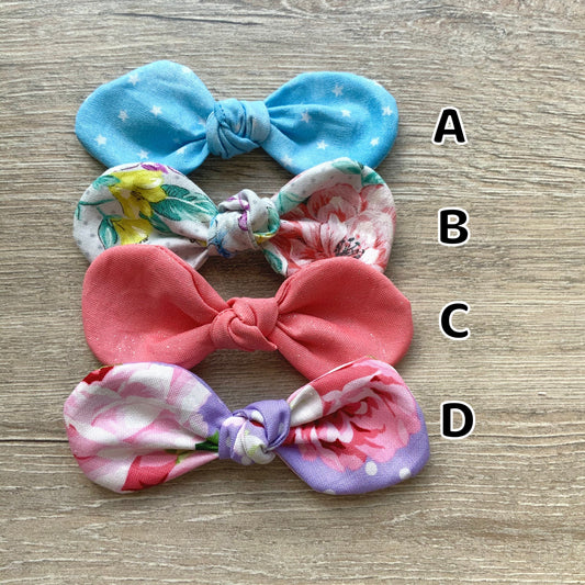 Summer Floral Dog Hair Bow, Cotton Puppy Bow Clip