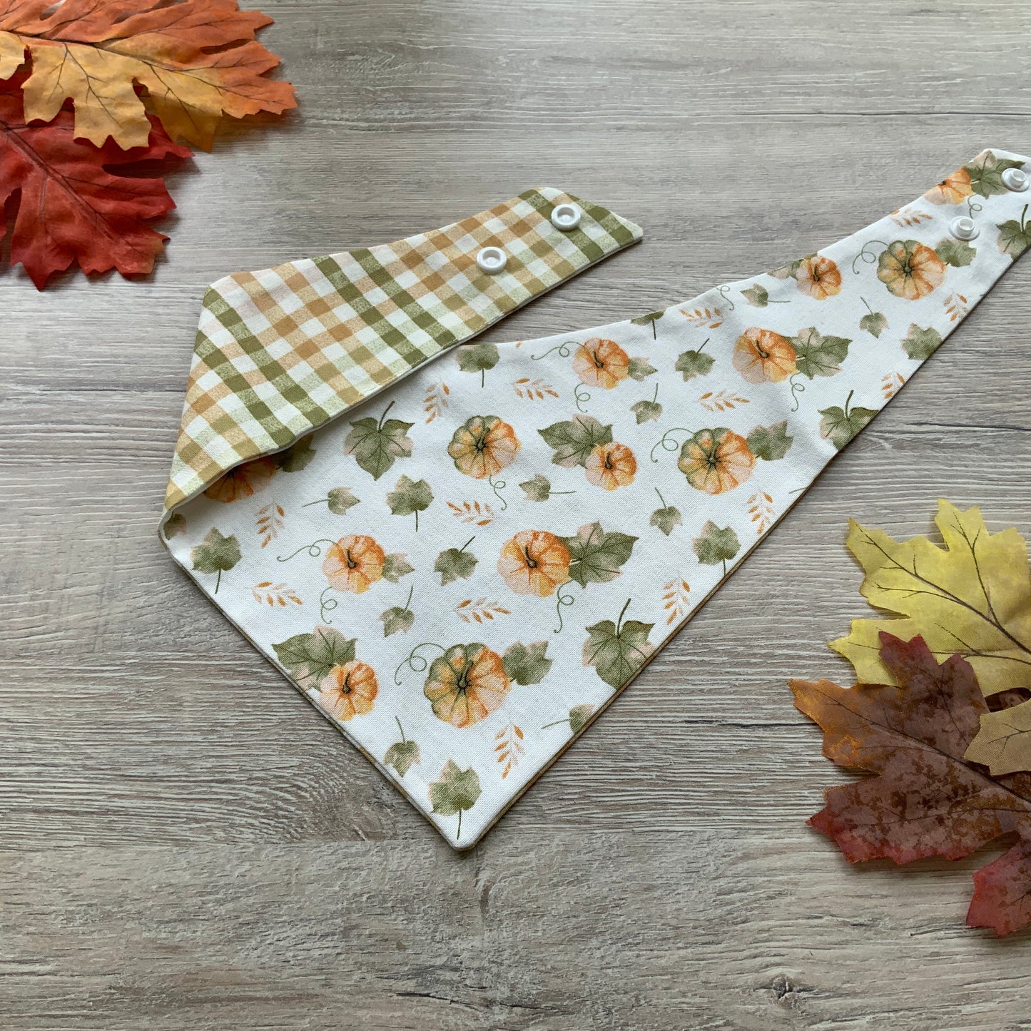White Pumpkin Patch Fall dog bandana, Puppy bandana, Seasons Dog Bandana, easy snap-on dog bandana, pet accessory, bandana for dogs