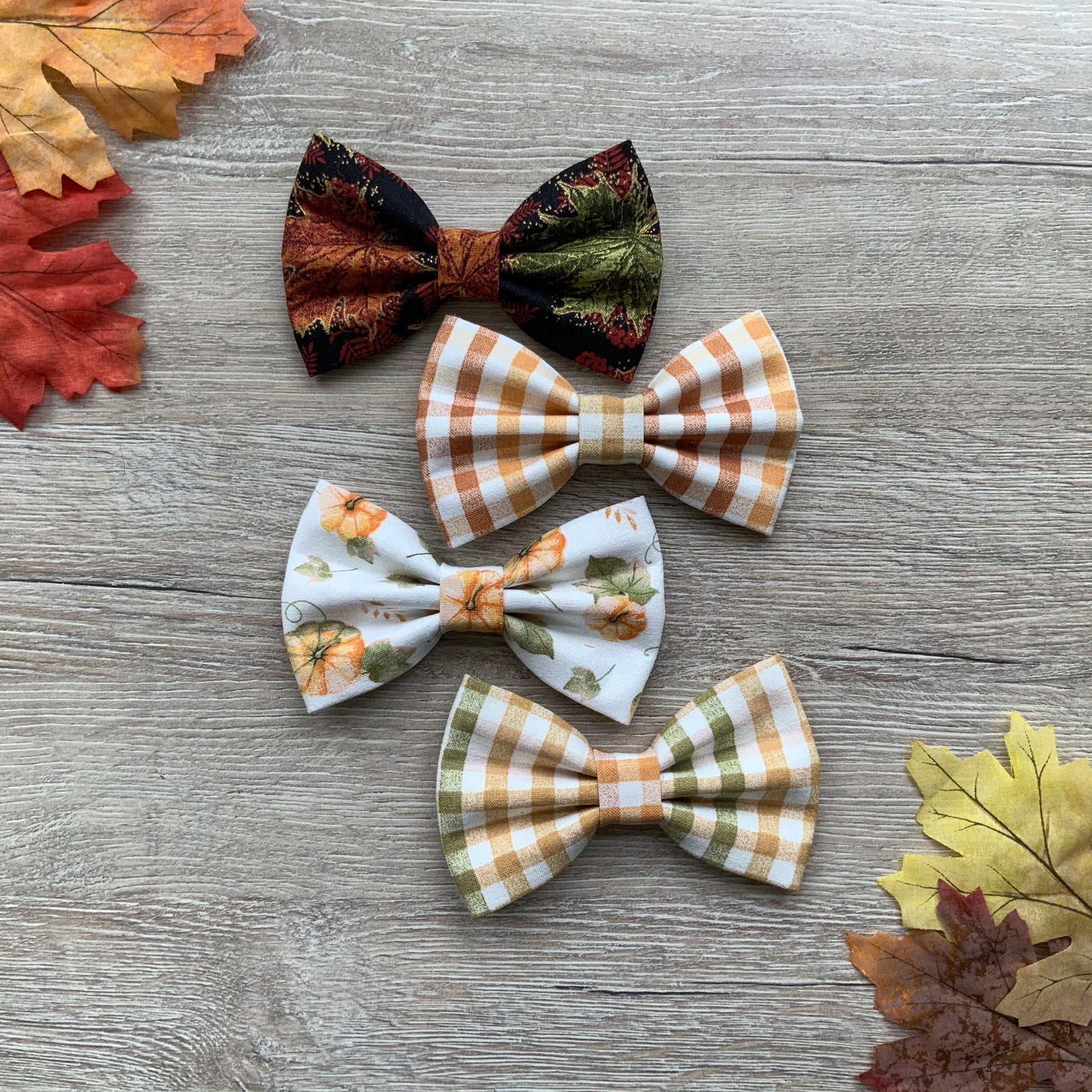Autumn Dog Bowtie, Colorful Fall Bow, Pet Collar Accessory