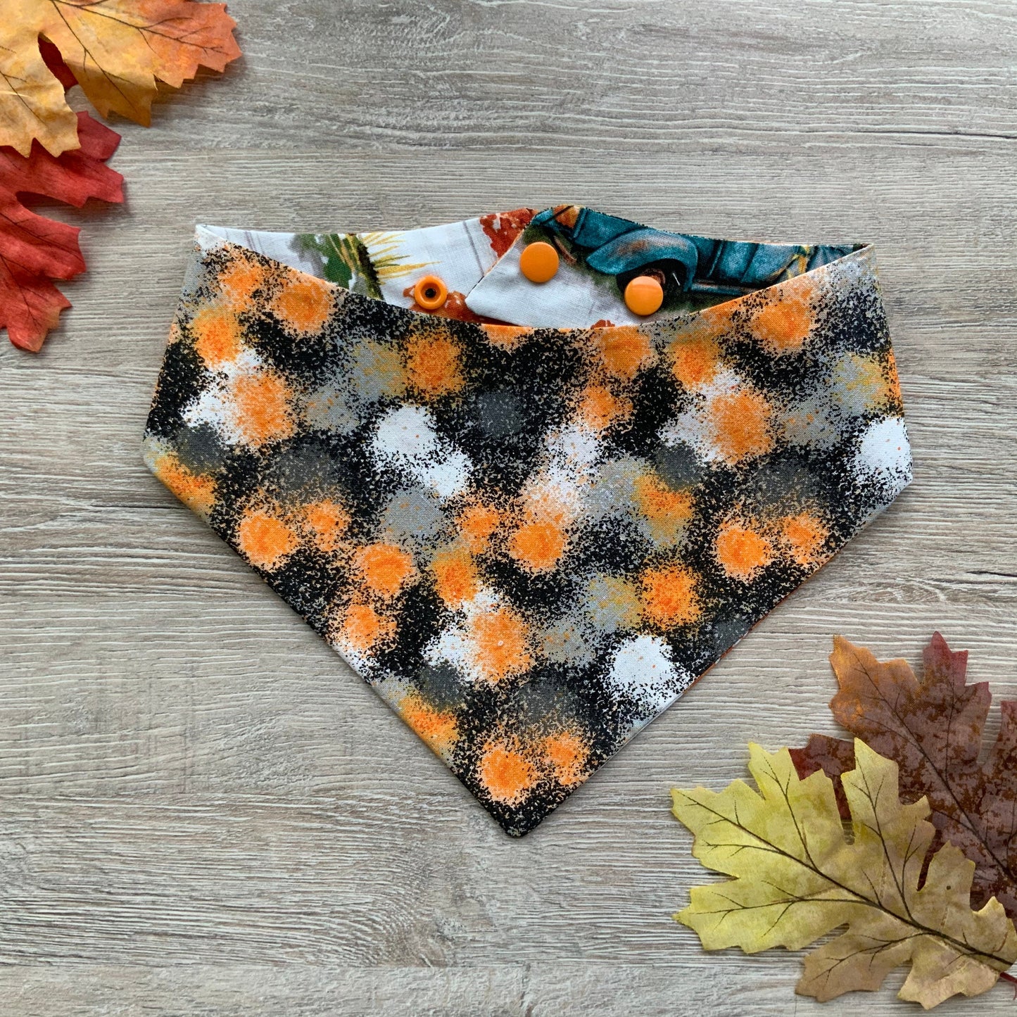 Autumn Truck Farm Dog Bandana, Snap-On Pet Bandana