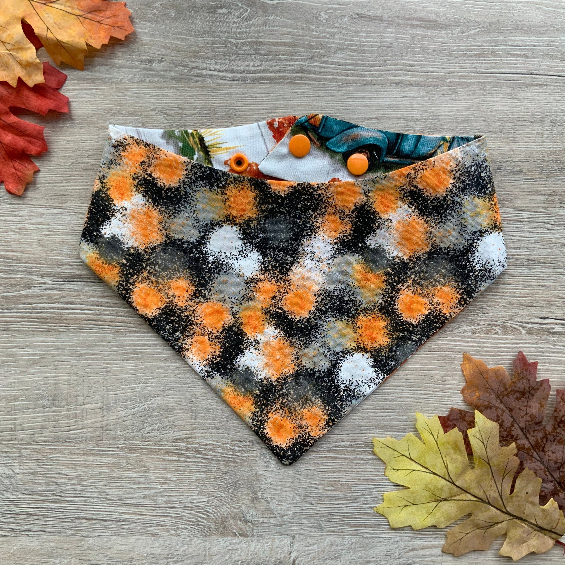 Autumn Truck Farm Dog Bandana, Snap-On Pet Bandana