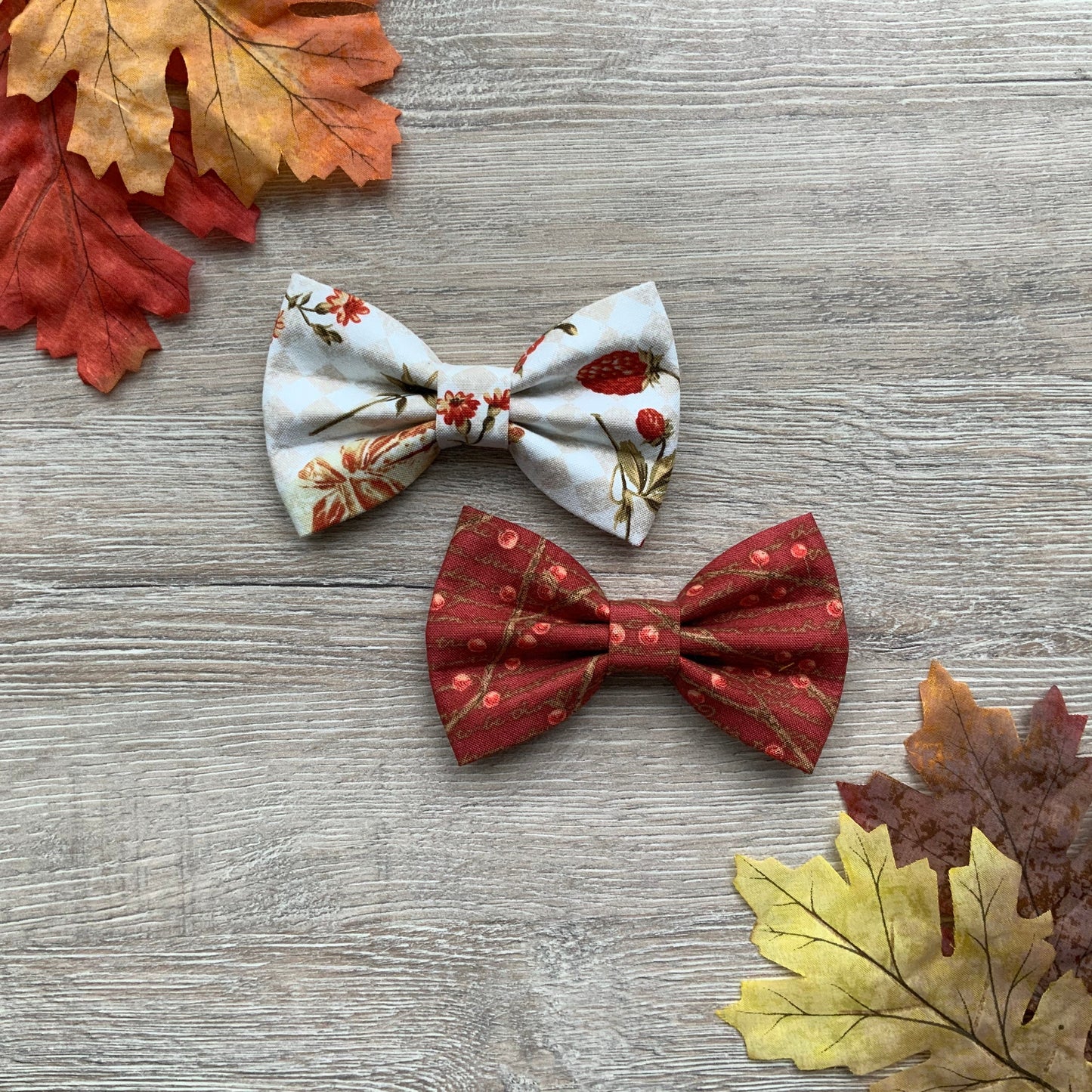 Autumn dog bowties