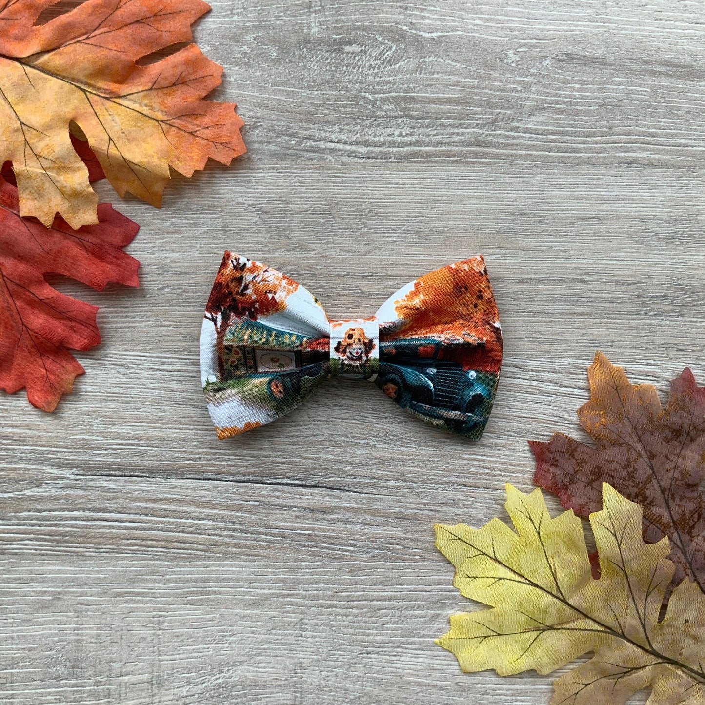 Autumn Dog Bowtie, Colorful Cotton Collar Bow Tie, Dog Fashion