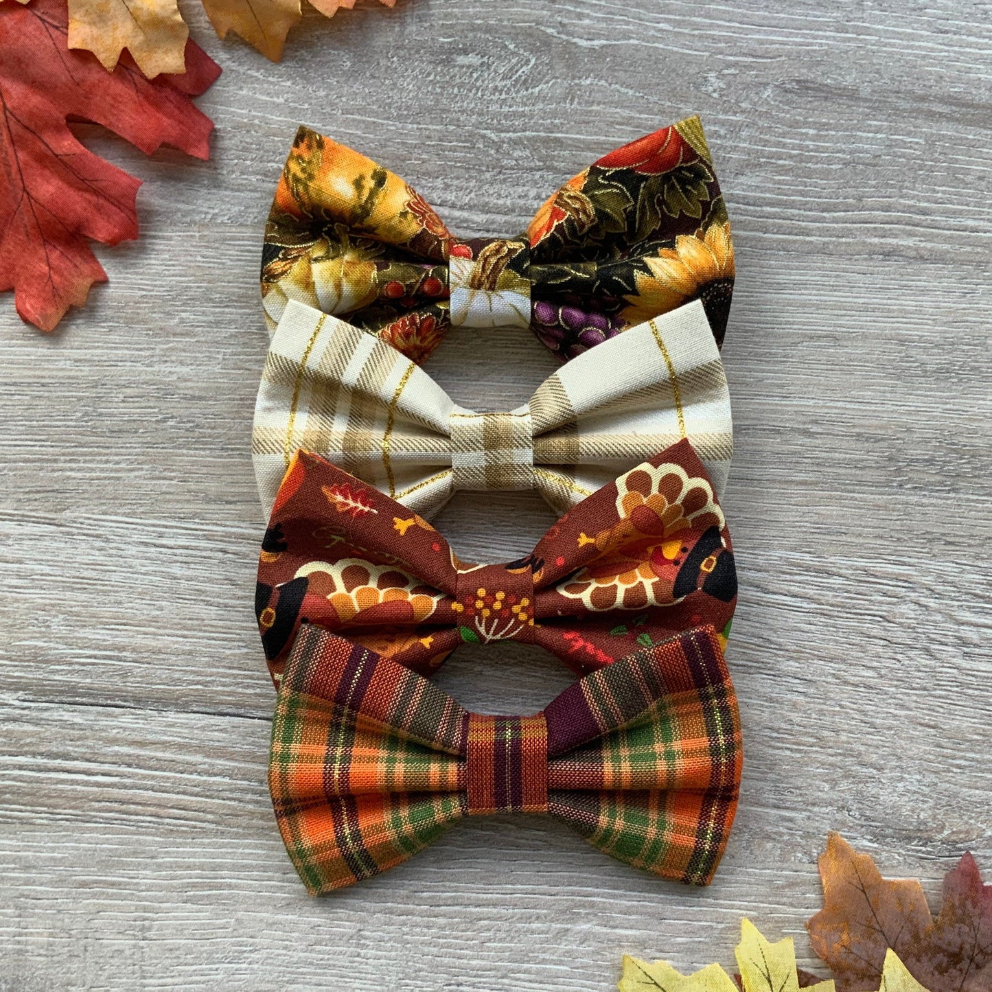 Autumn Dog Bowtie, Colorful Pet Collar Bow Tie, Dog Accessories