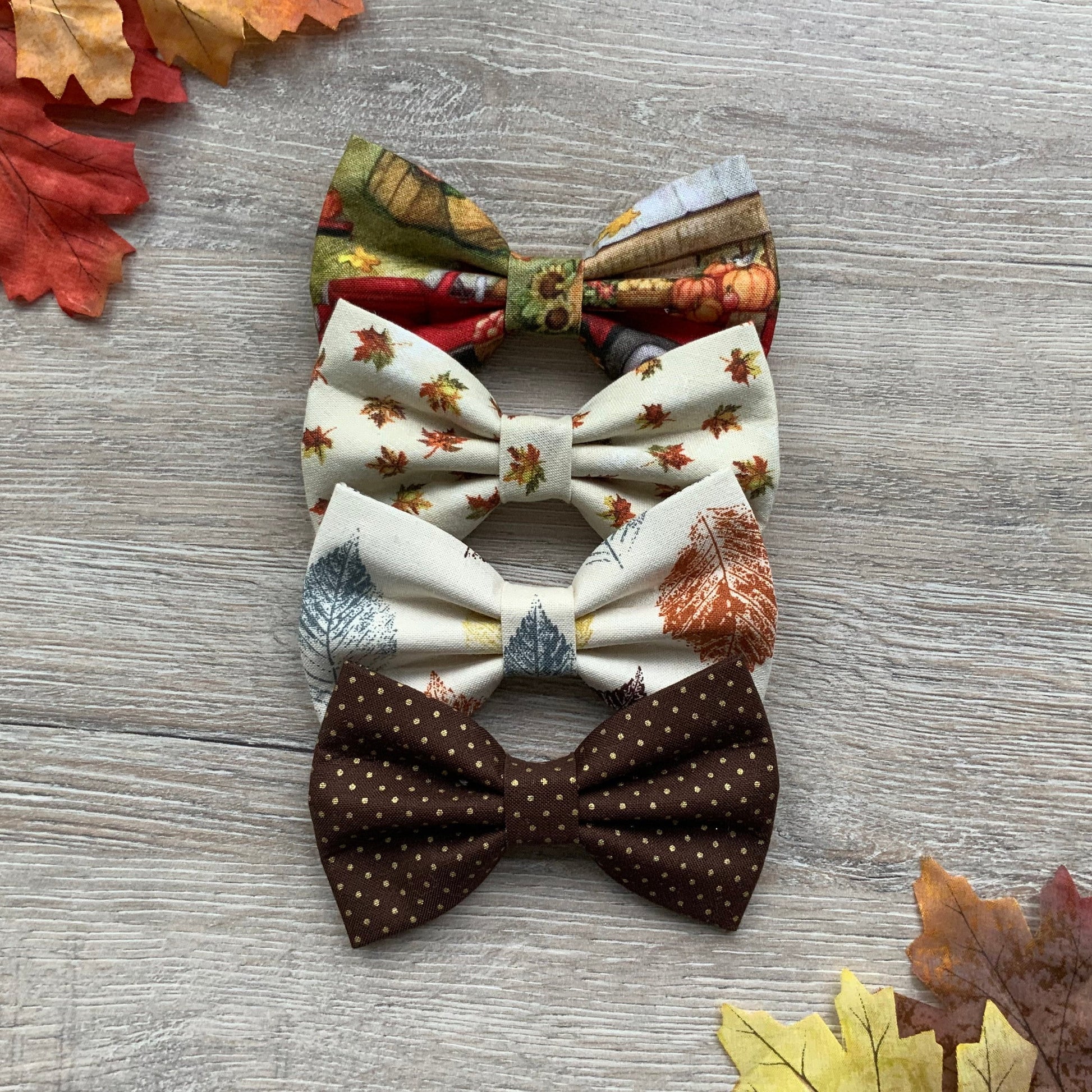 Autumn dog bowties