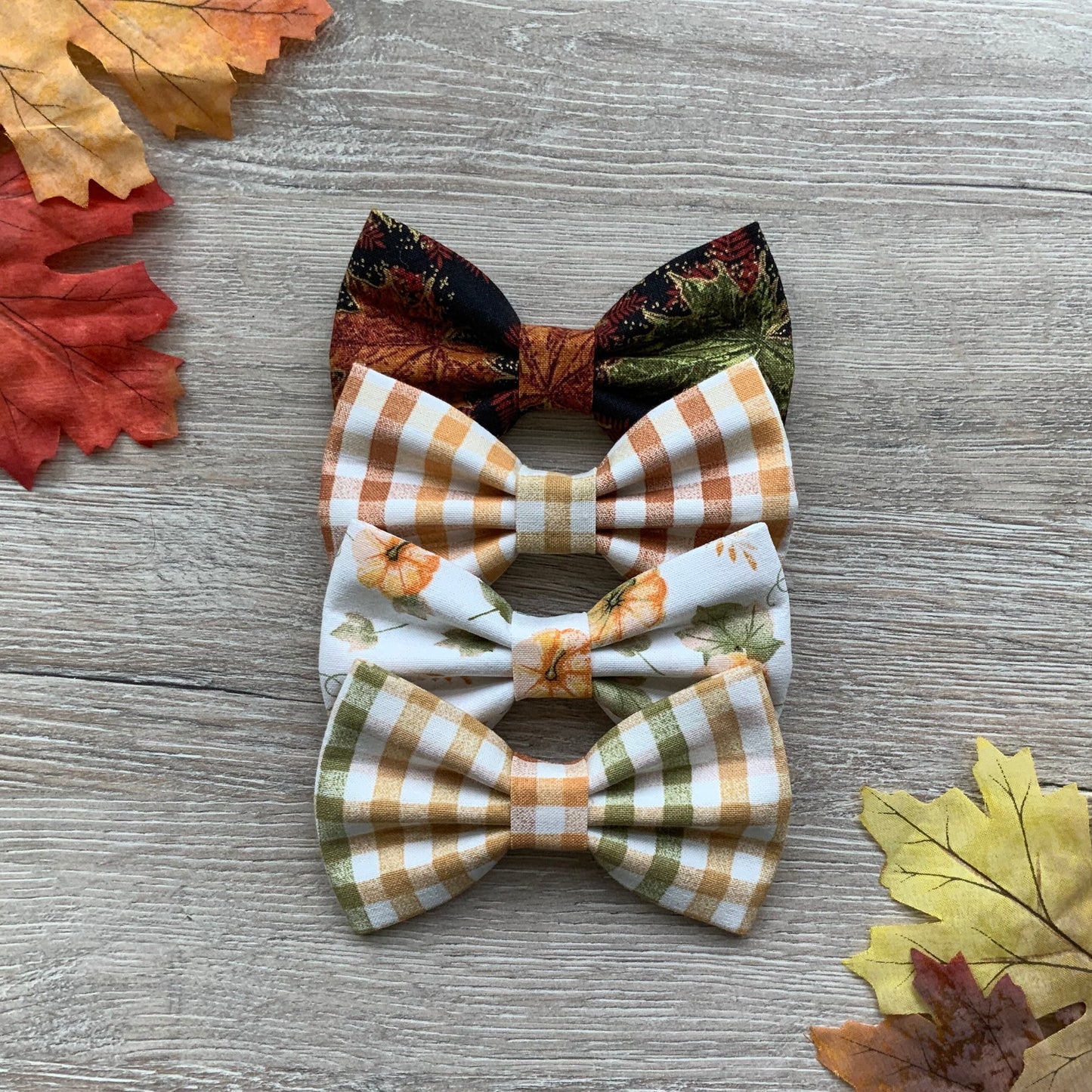 Autumn Dog Bowtie, Colorful Fall Bow, Pet Collar Accessory