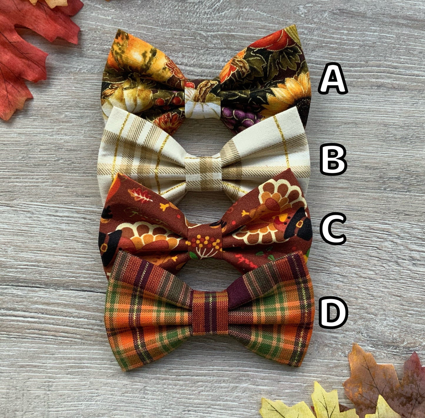 Autumn Dog Bowtie, Colorful Pet Collar Bow Tie, Dog Accessories