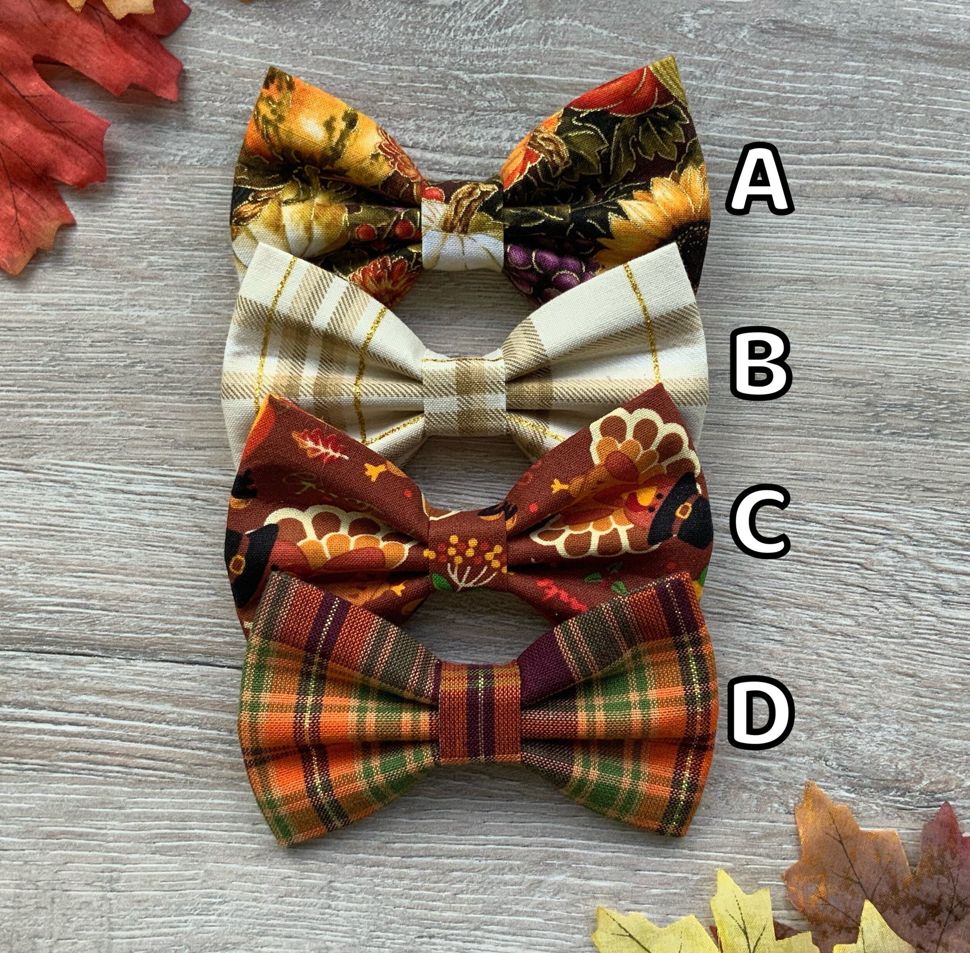 Autumn Dog Bowtie, Colorful Pet Collar Bow Tie, Dog Accessories