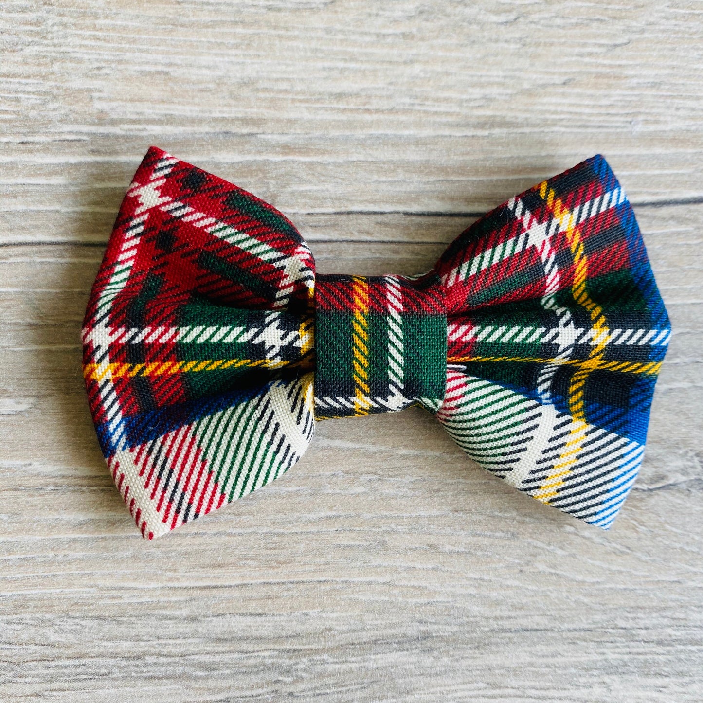 Christmas Plaid dog bowtie