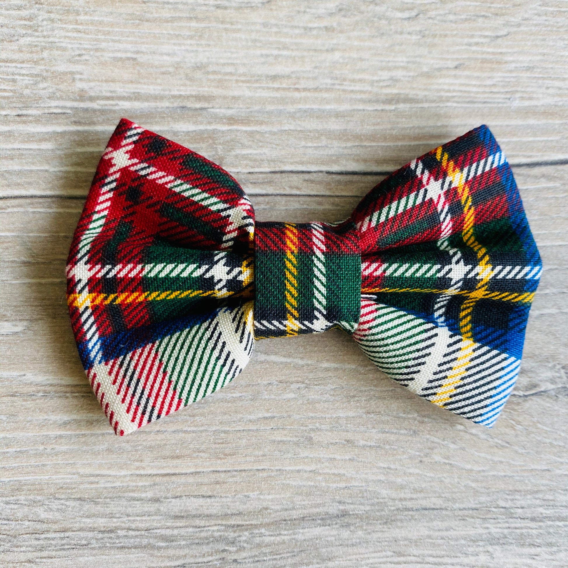 Christmas Plaid dog bowtie
