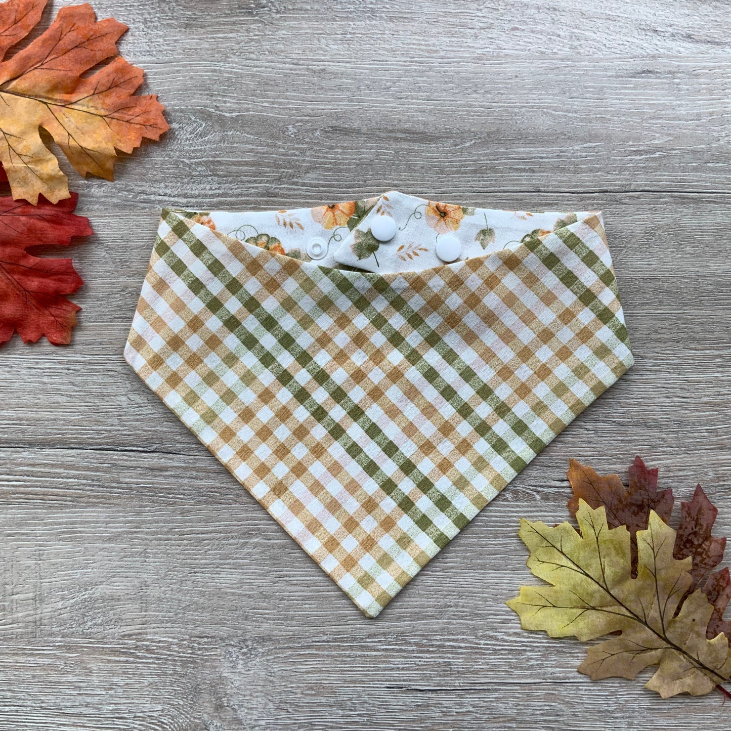 White Pumpkin Patch Fall dog bandana, Puppy bandana, Seasons Dog Bandana, easy snap-on dog bandana, pet accessory, bandana for dogs