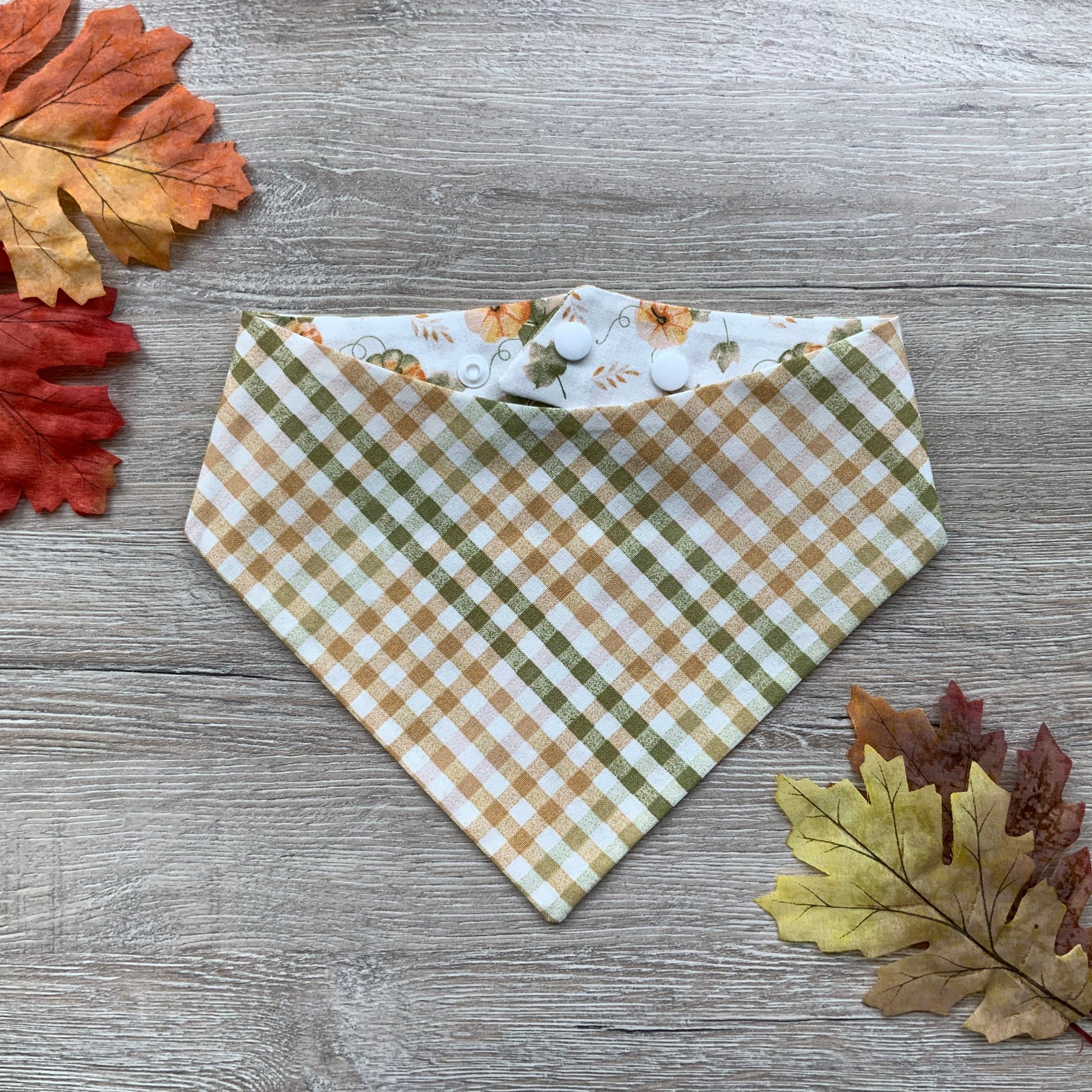 White Pumpkin Patch Fall dog bandana, Puppy bandana, Seasons Dog Bandana, easy snap-on dog bandana, pet accessory, bandana for dogs