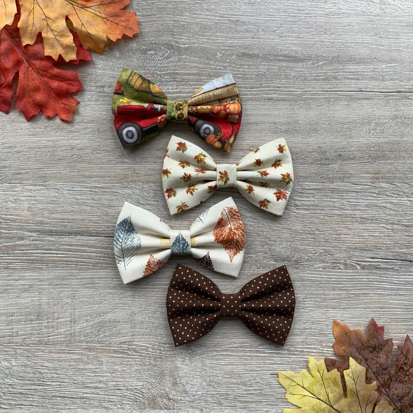 Autumn dog bowties