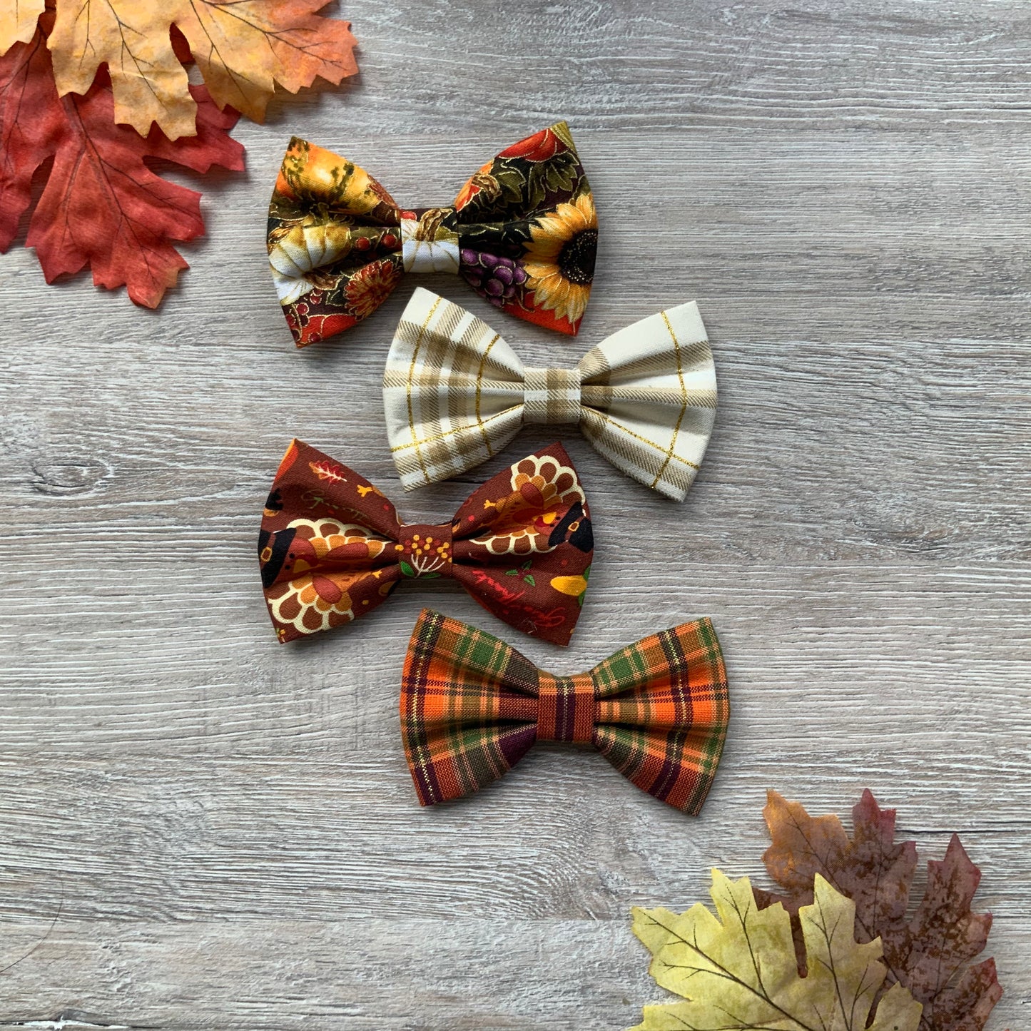 Autumn Dog Bowtie, Colorful Pet Collar Bow Tie, Dog Accessories