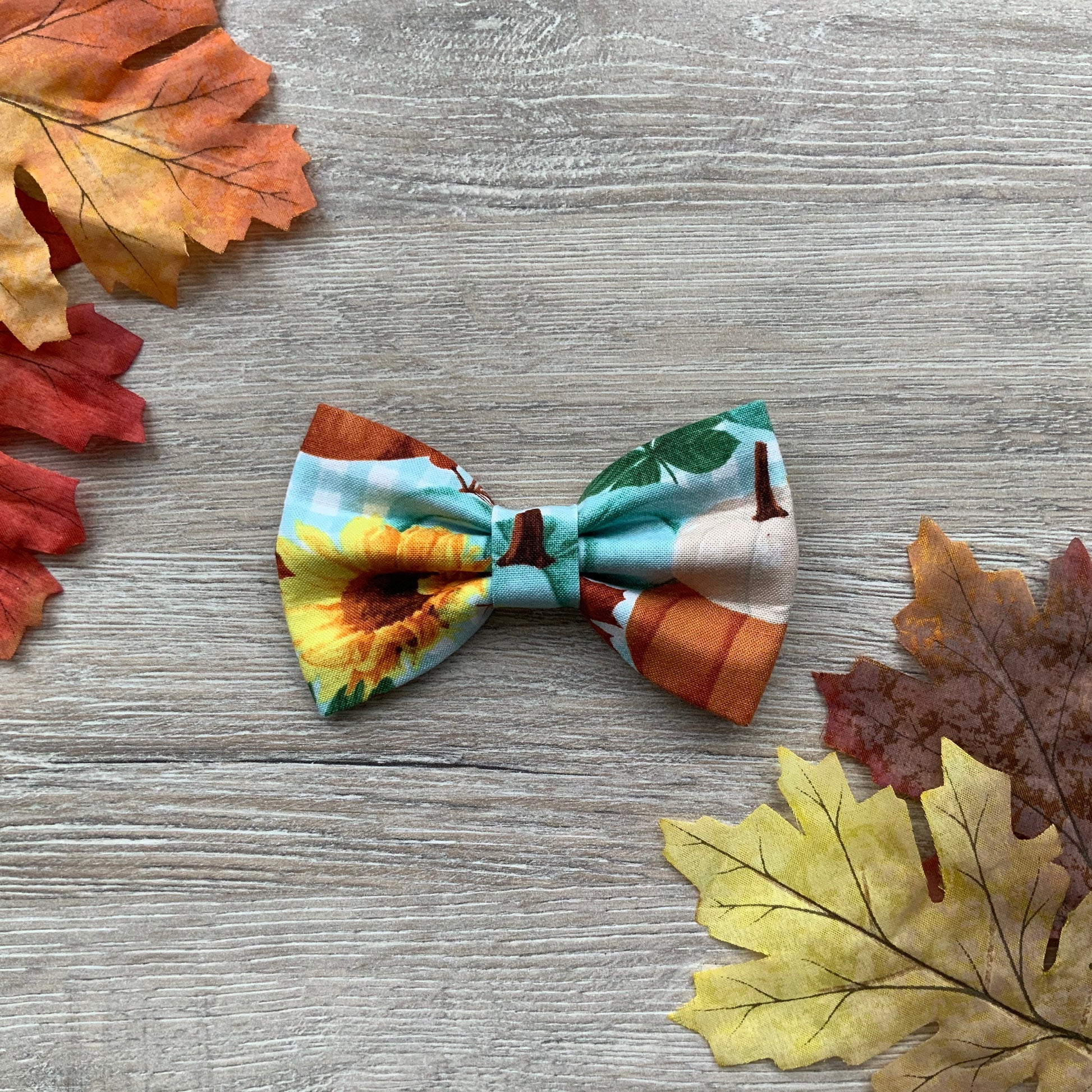 Autumn Dog Bowtie, Colorful Cotton Collar Bow Tie, Dog Fashion