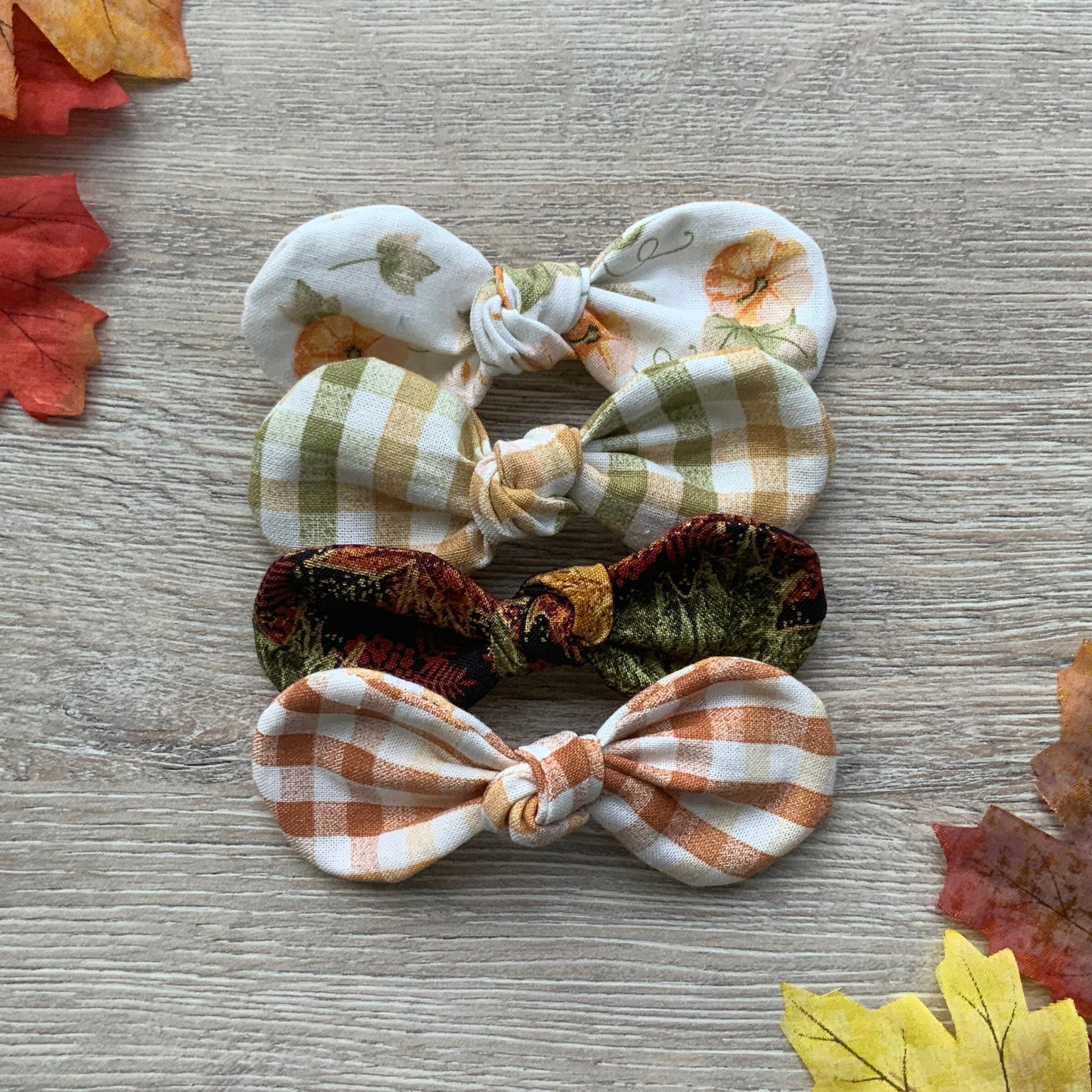 Autumn Dog Hair Bow, Handmade Cotton Clip, Fall Puppy Accessories