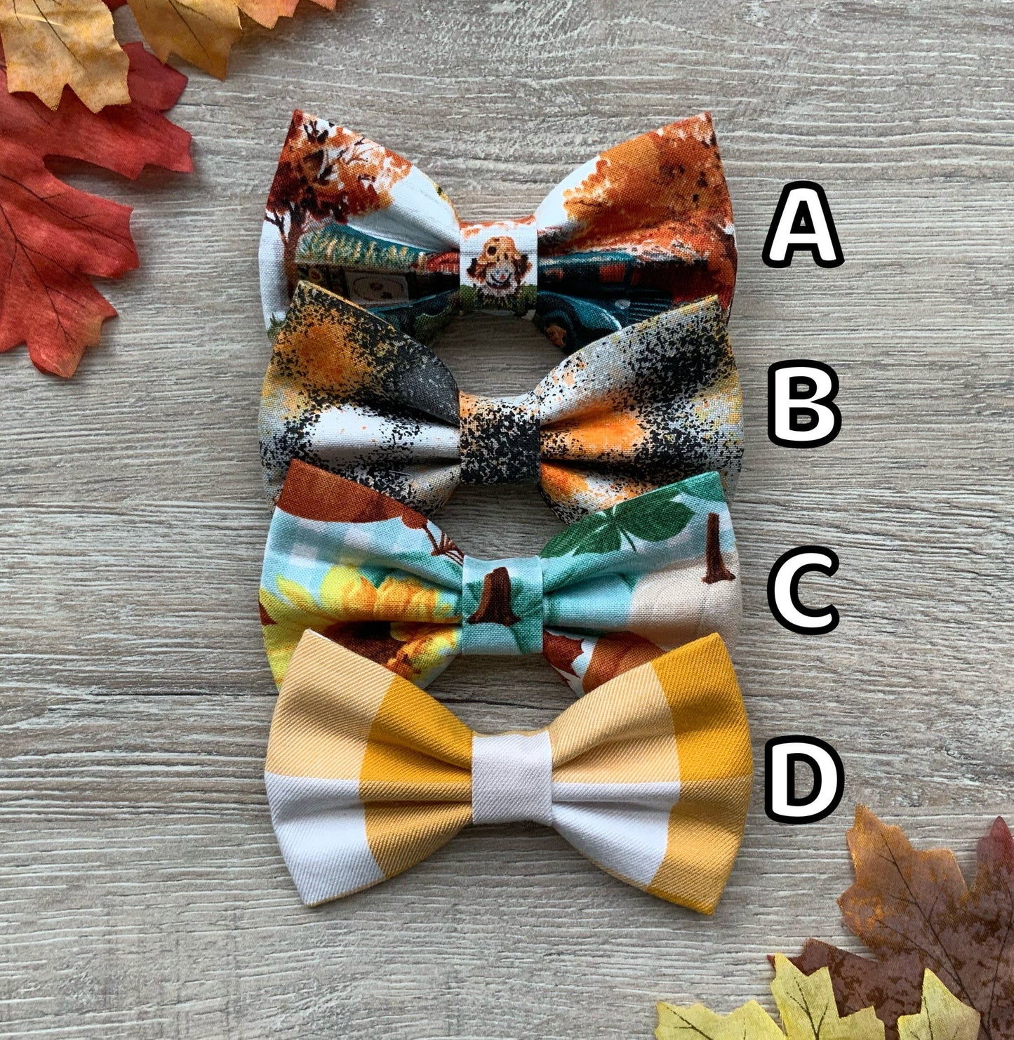 Autumn Dog Bowtie, Colorful Cotton Collar Bow Tie, Dog Fashion