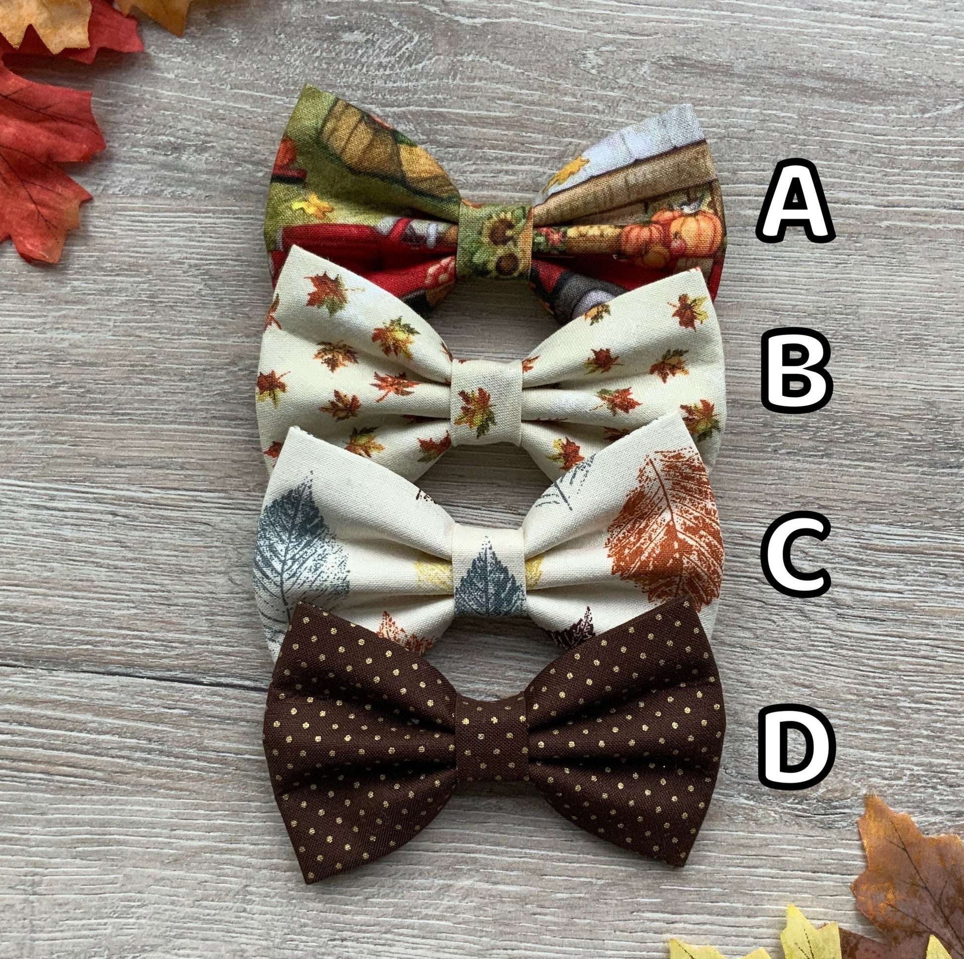 Autumn dog bowties
