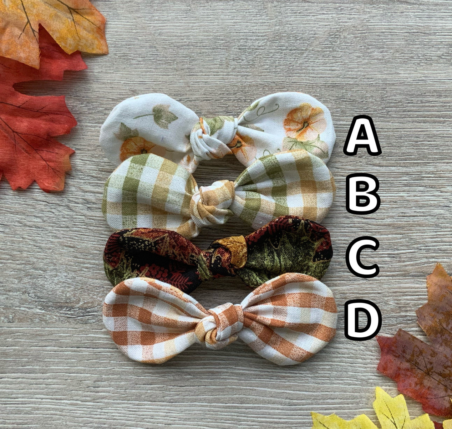 Autumn Dog Hair Bow, Handmade Cotton Clip, Fall Puppy Accessories