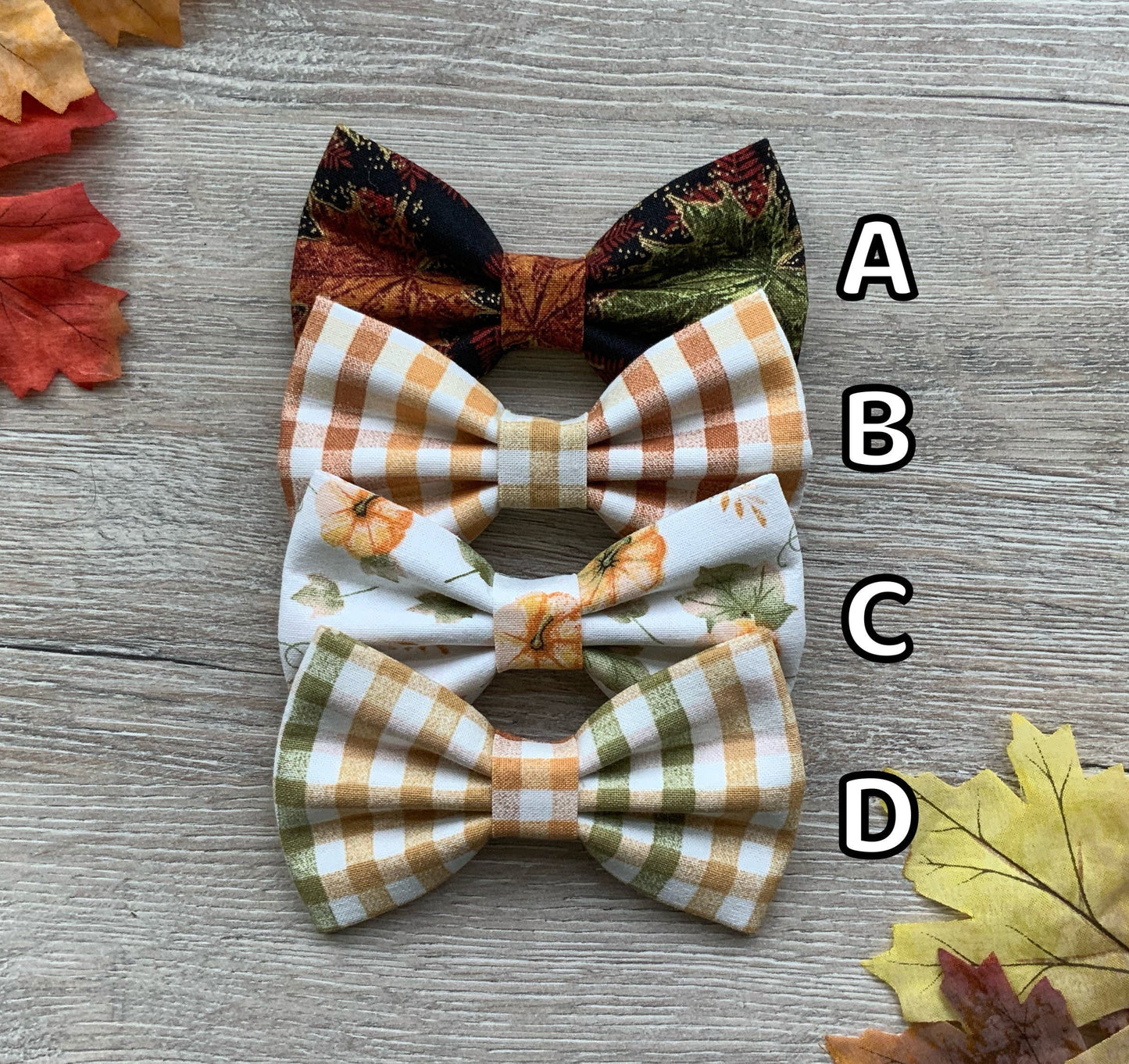 Autumn Dog Bowtie, Colorful Fall Bow, Pet Collar Accessory