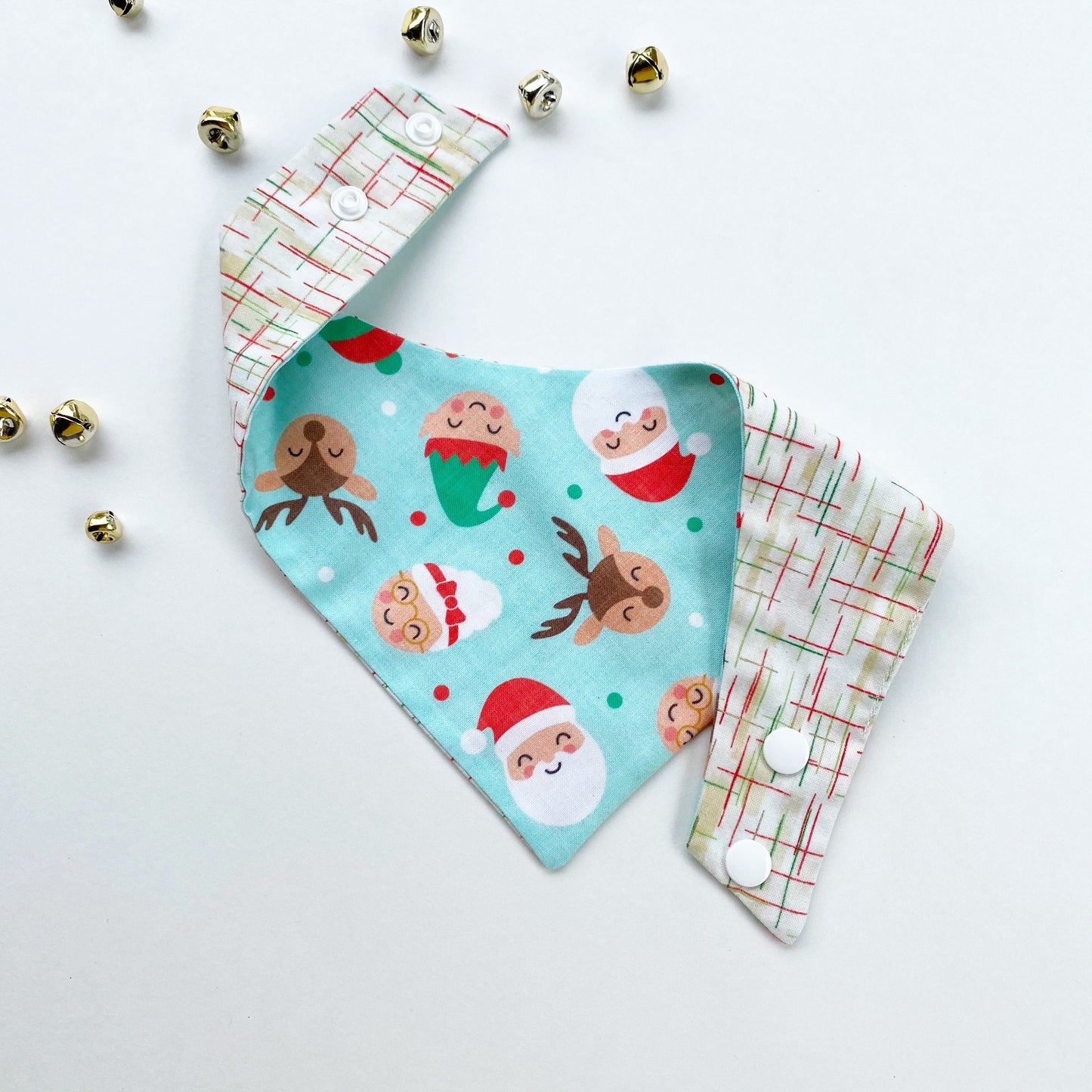 Christmas Dog Bandana, Holiday Character Print, Snap-On Pet Accessory