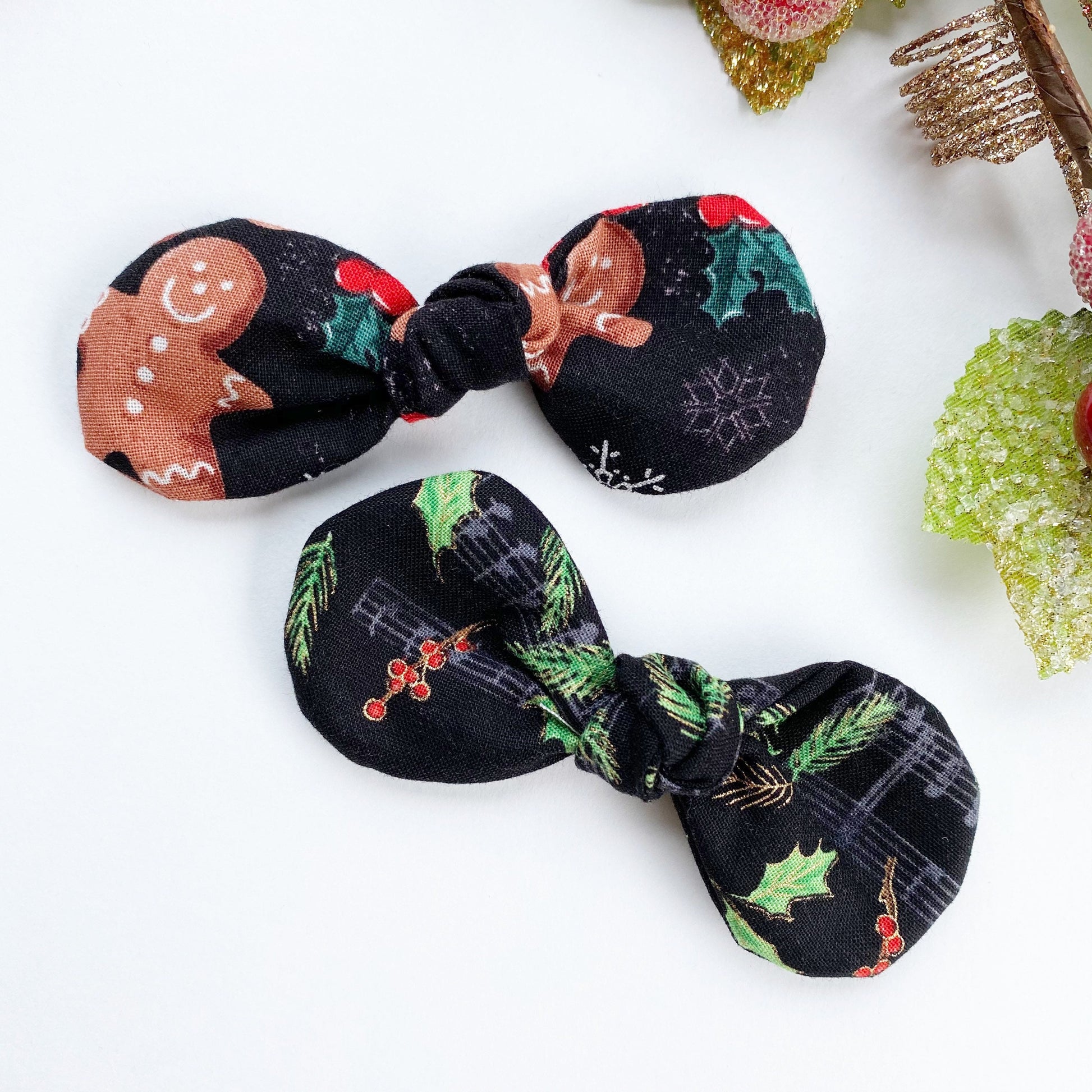 Christmas Dog Hair Bow Clip, Holiday Cotton Pet Bow
