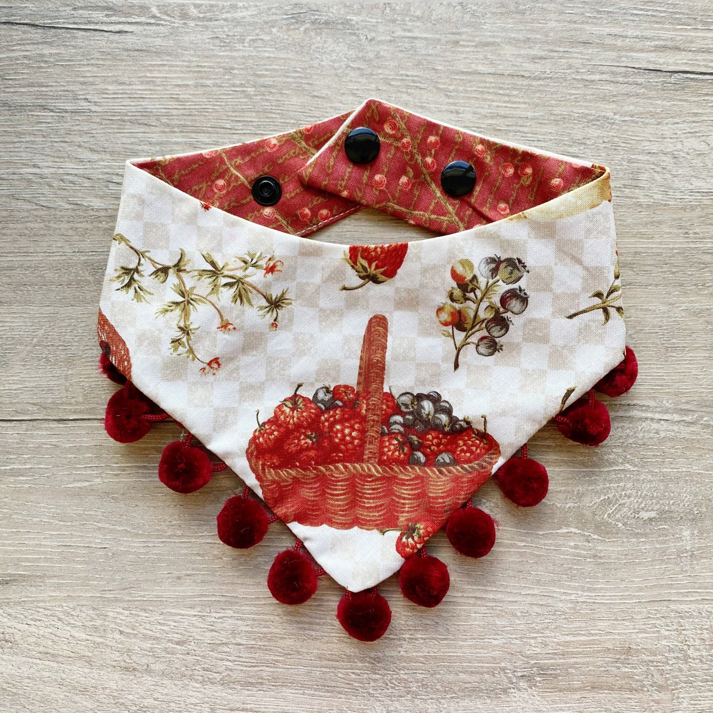 Apple Pie Fall Dog Bandana, Reversible Snap-On Pet Accessory