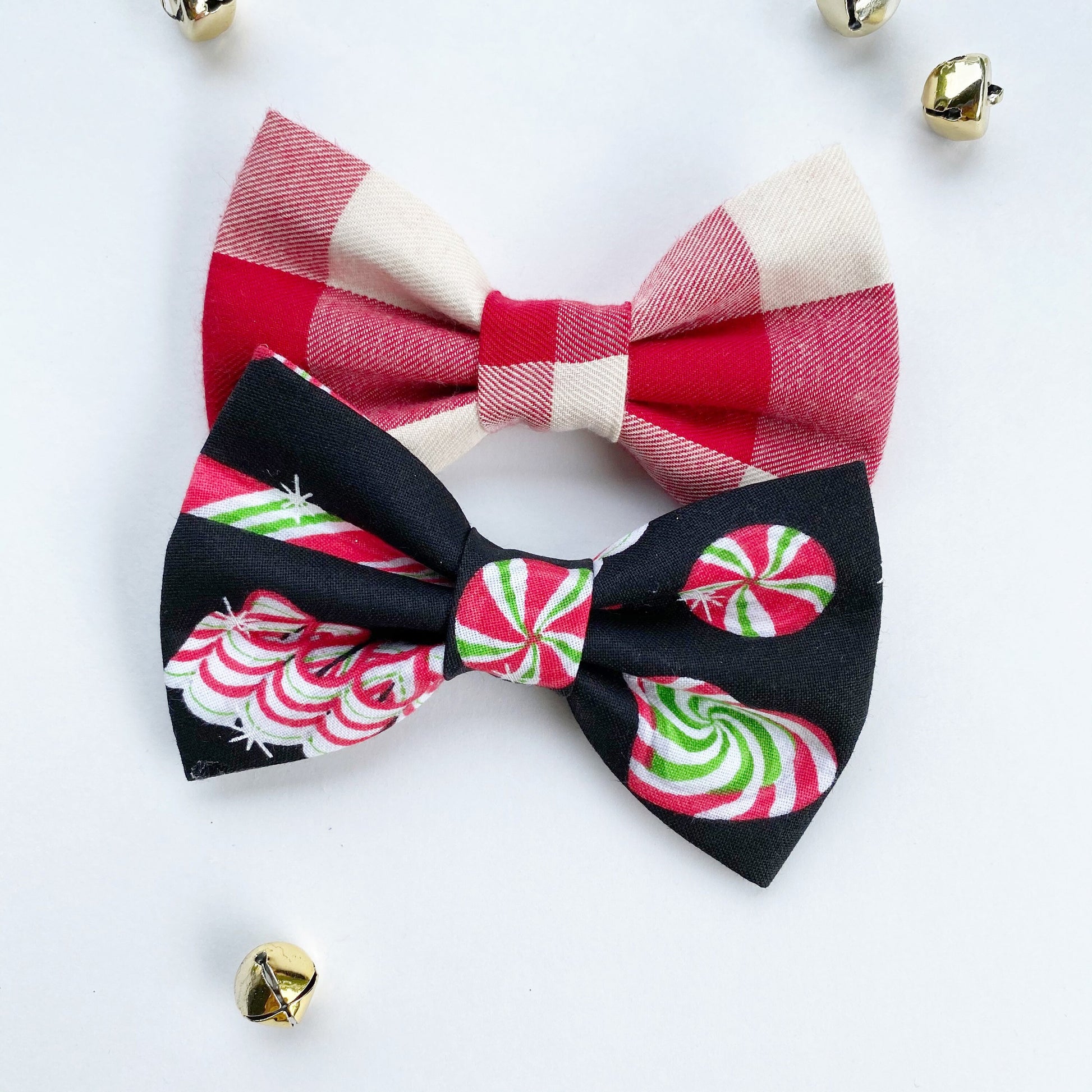 Christmas Dog Bowtie, Holiday Pet Collar Accessory
