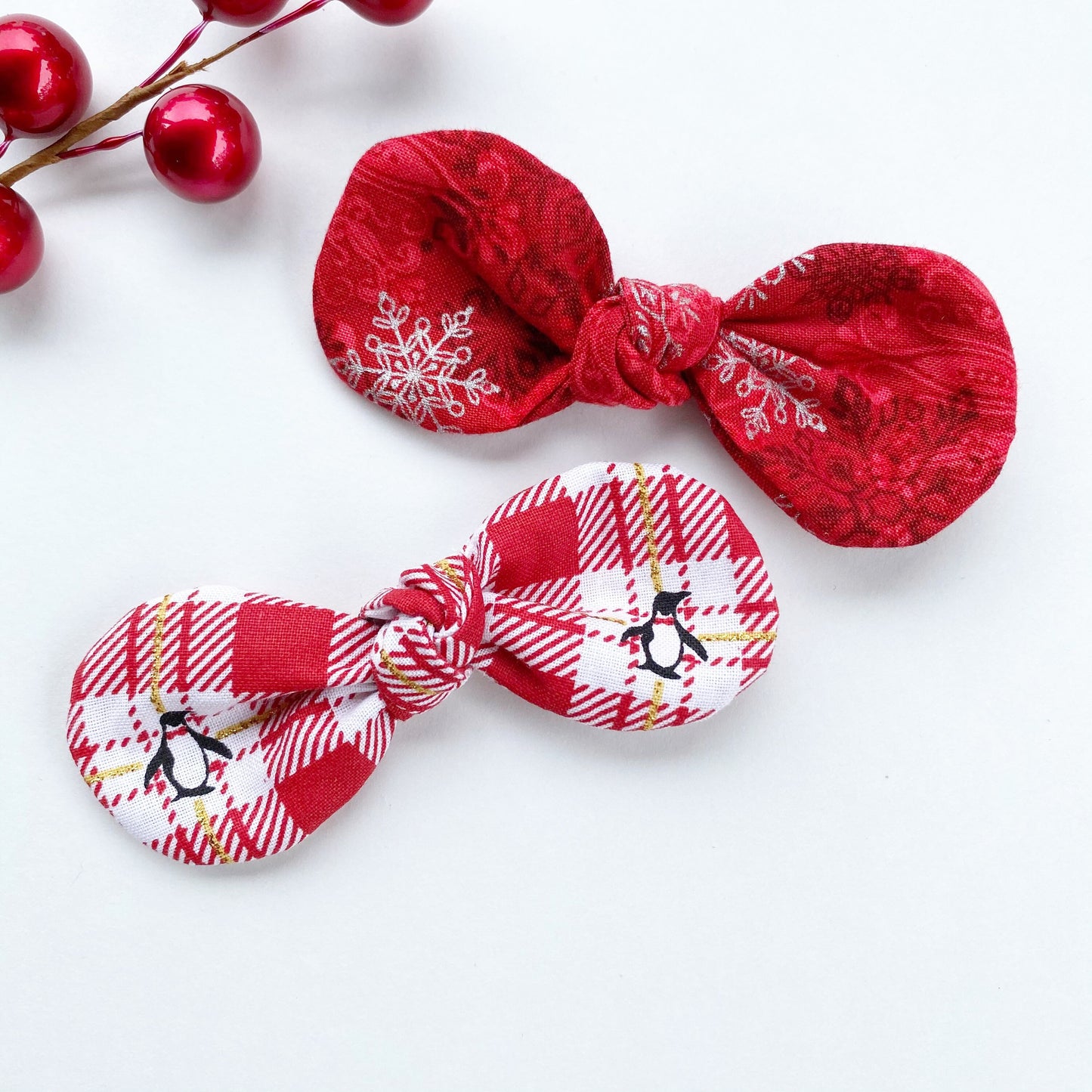 Christmas Dog Hair Bow Clip, Holiday Cotton Bow (3.75" Wide)