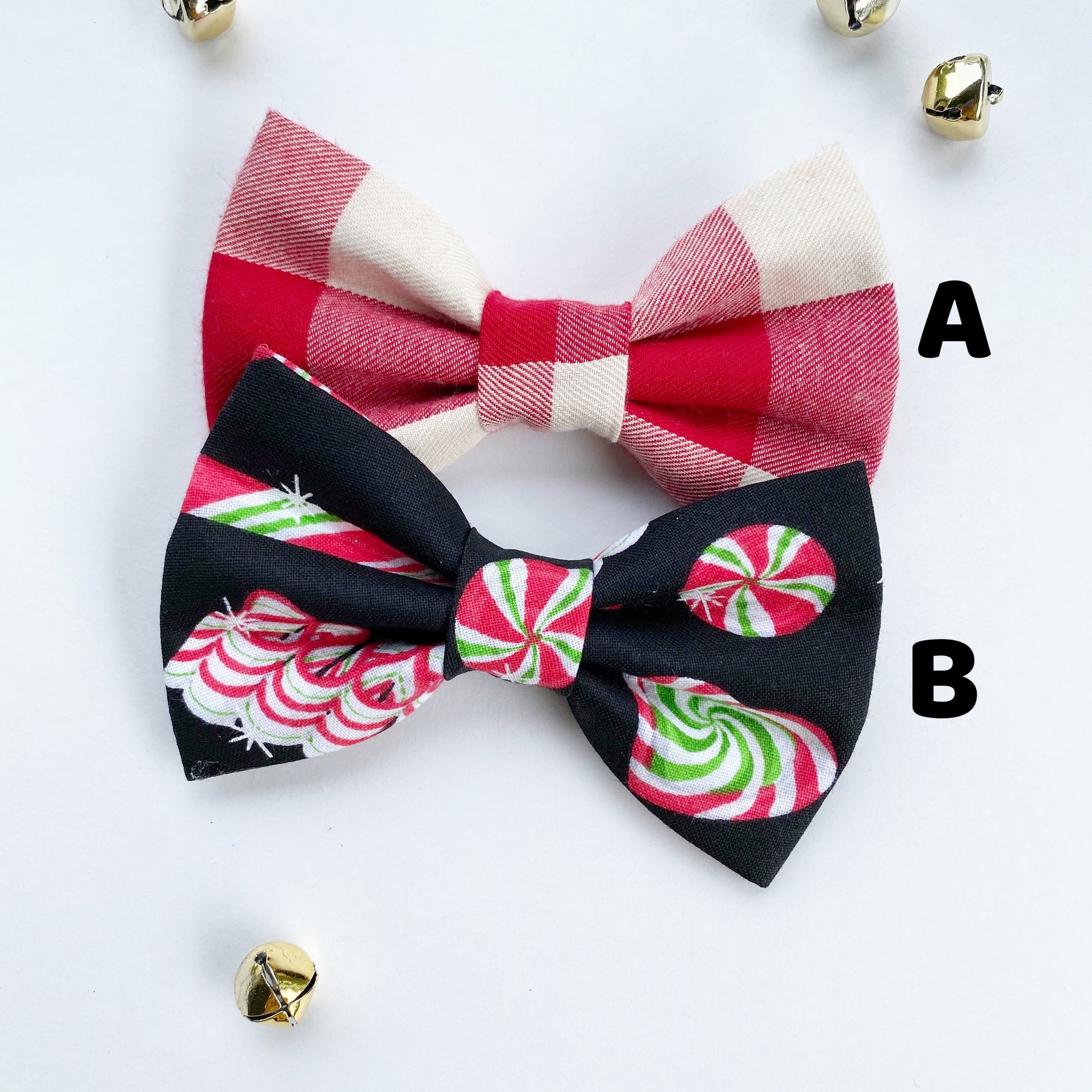 Christmas Dog Bowtie, Holiday Pet Collar Accessory