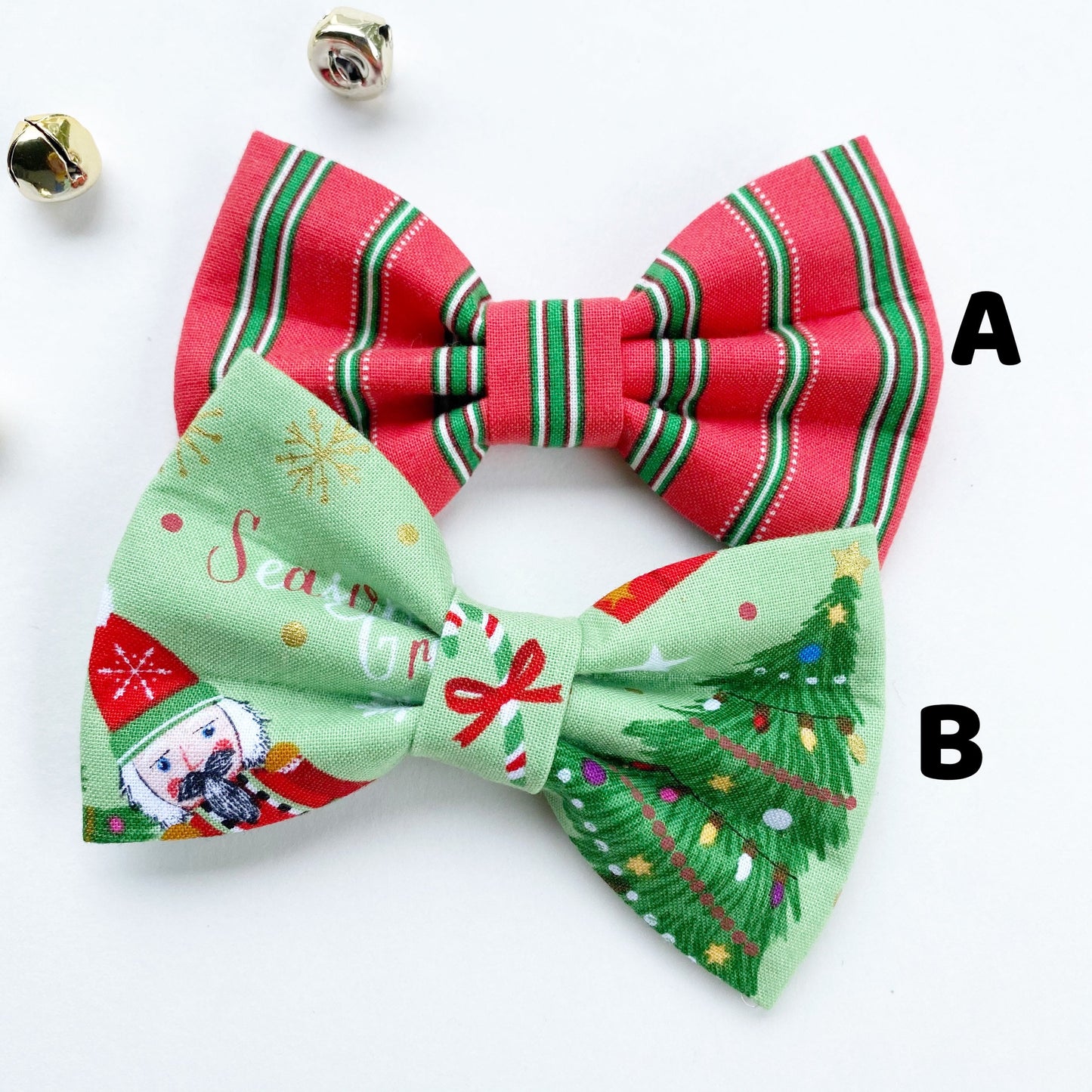 Christmas Dog Bowtie, Holiday Pet Collar Accessory