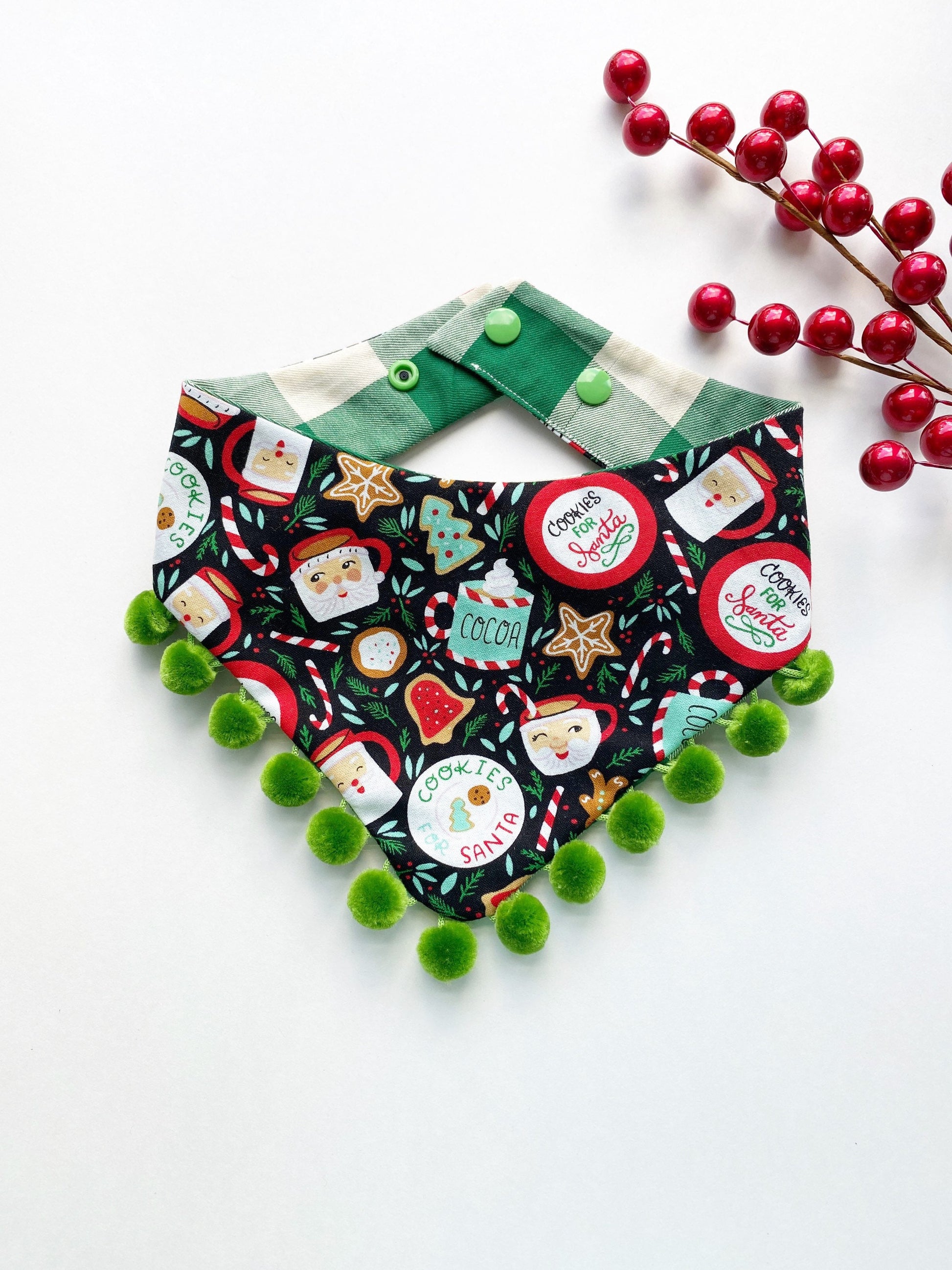 Christmas dog bandana, Cookies for Santa